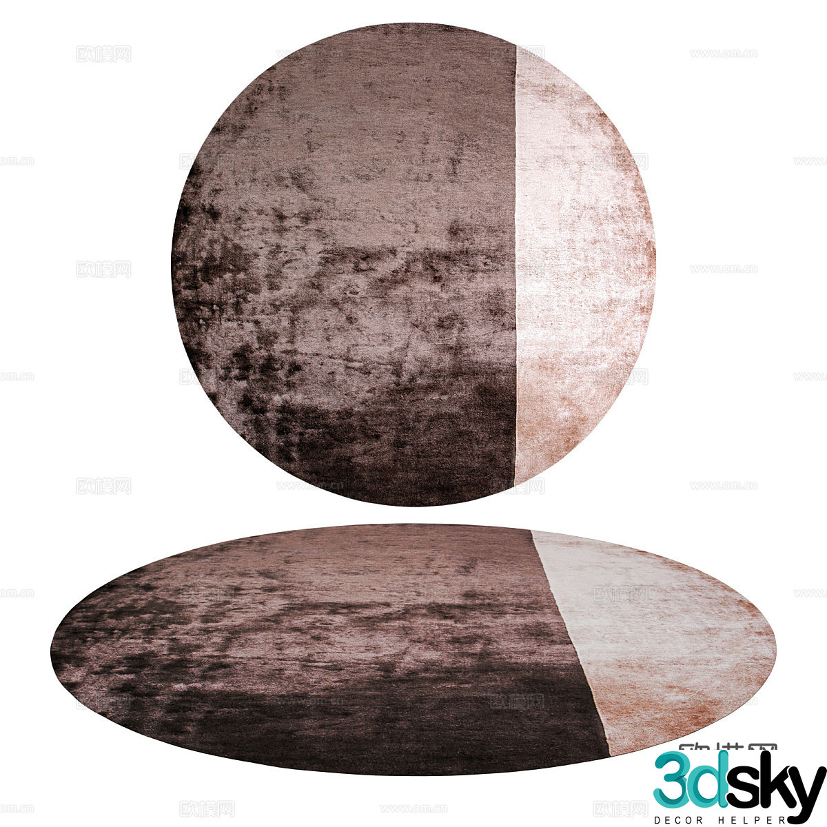Modern minimalist round carpet Carpet Simple carpet Living room carpet 3d model