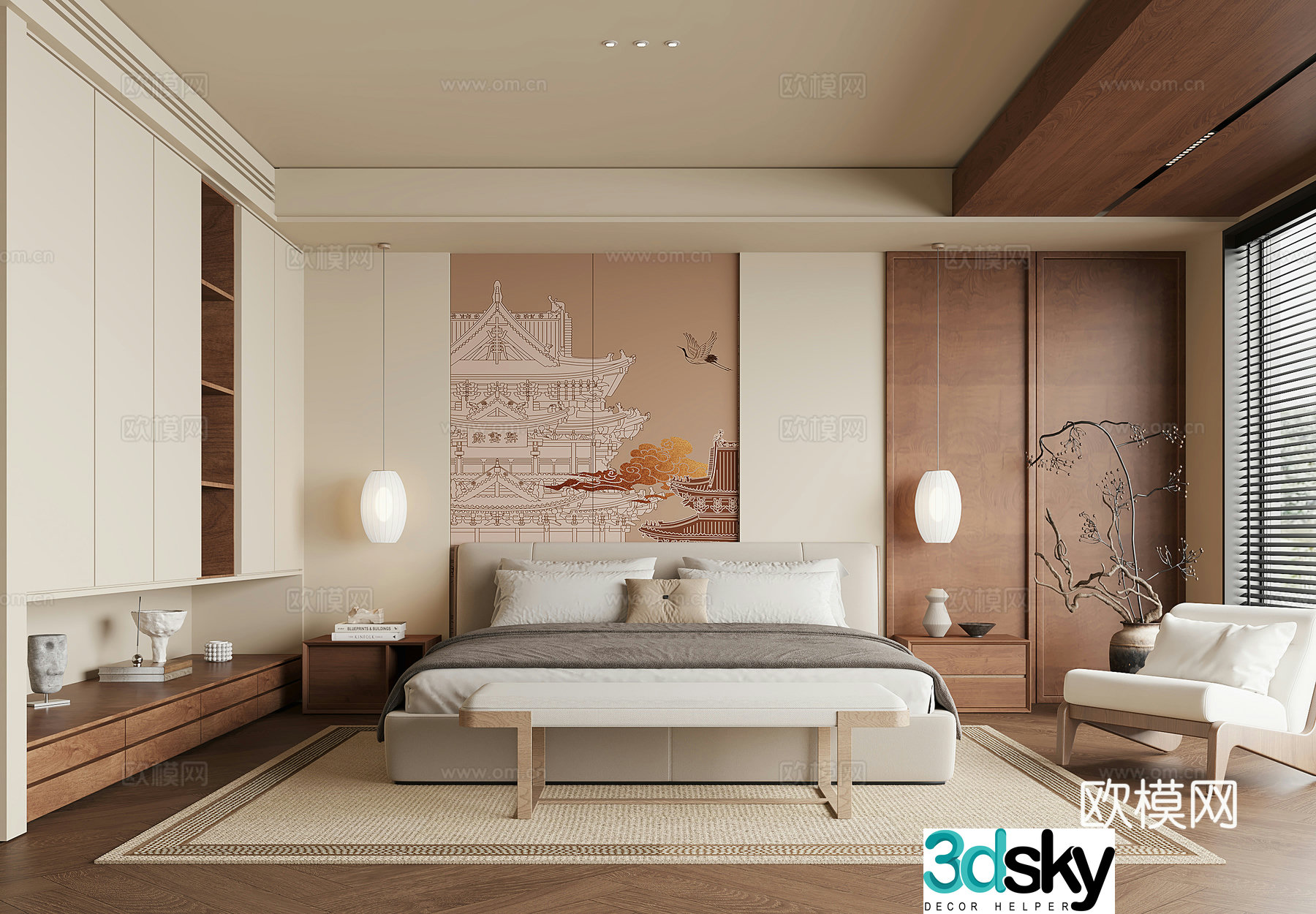 Song style home bedroom 3D model