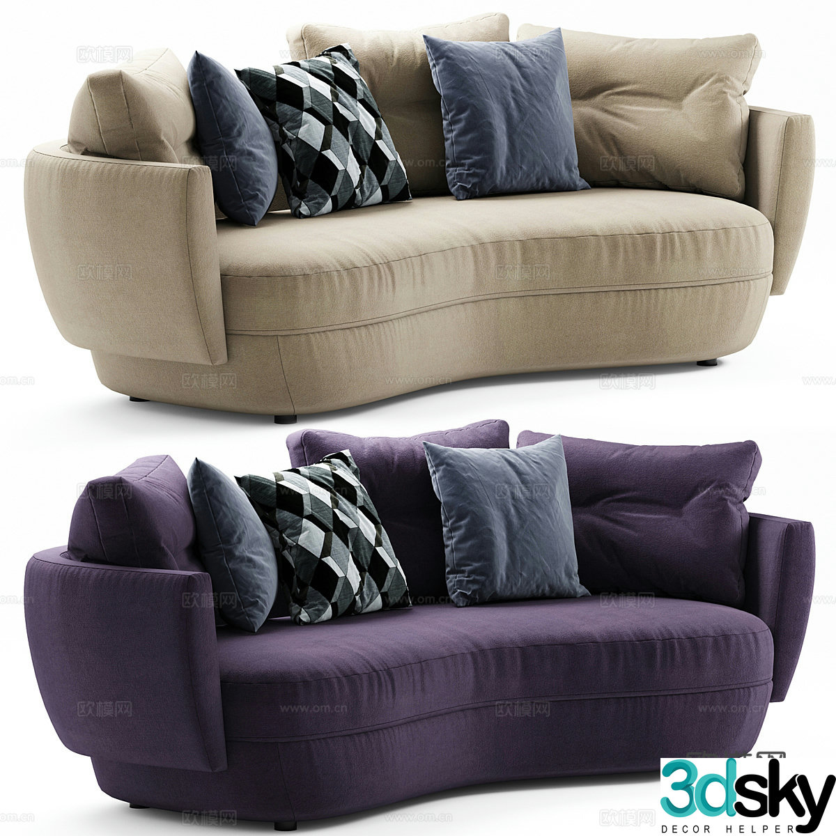 ligne roset idpanema curved 3d model