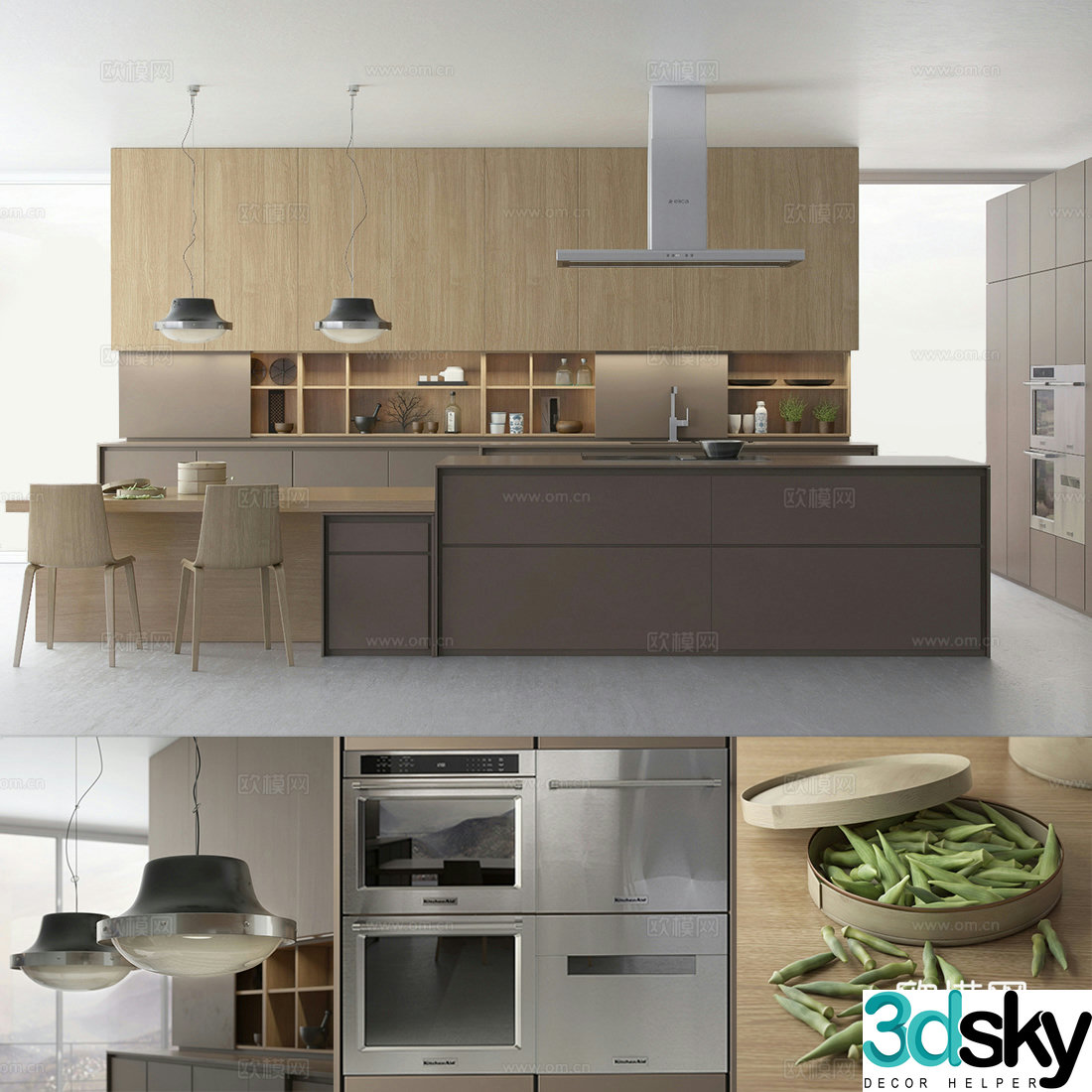 Kitchen Cabinet Open Kitchen Cabinet Combination 3D Model