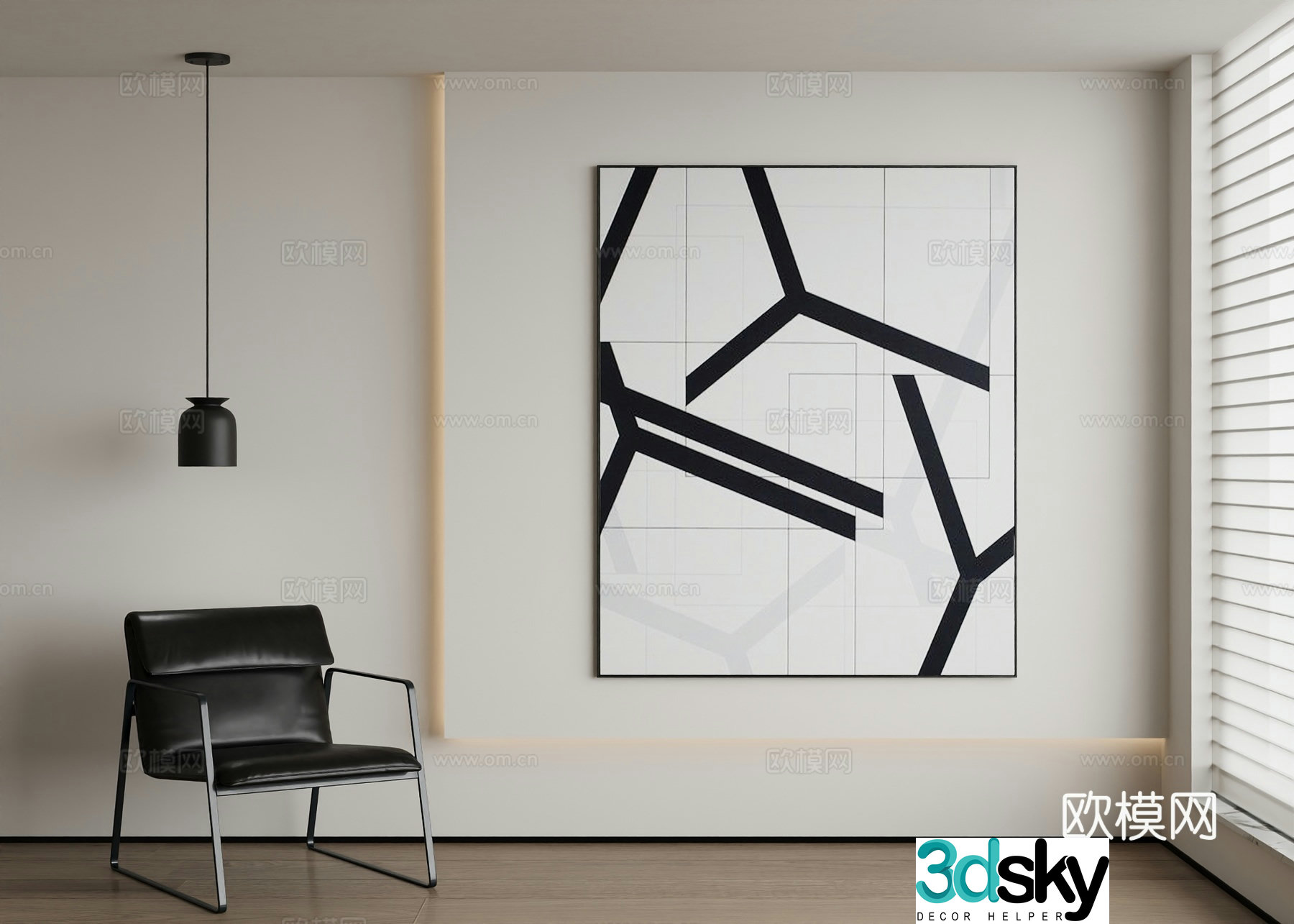 Modern decorative painting 3d model