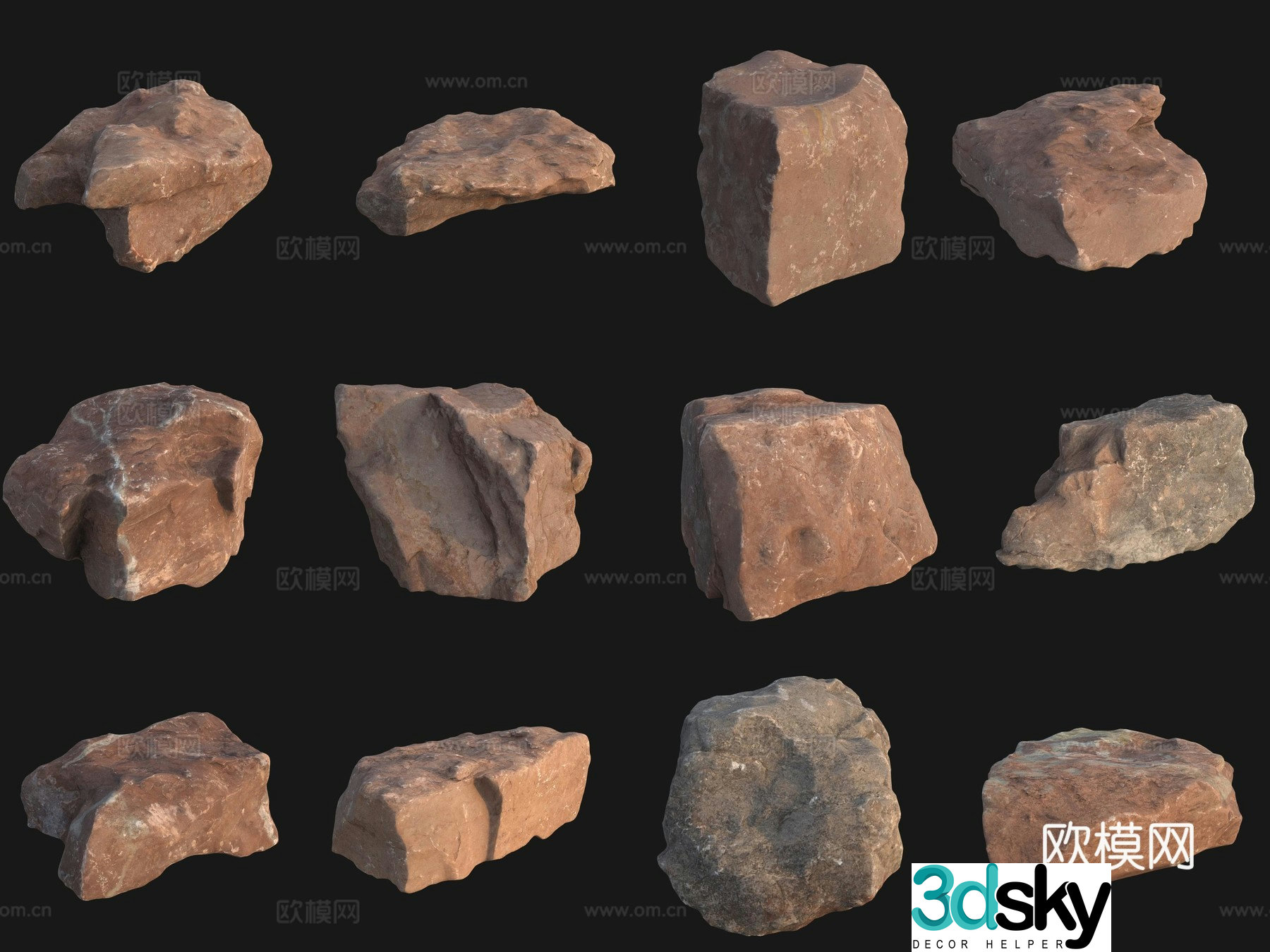 Rock big stone 3d model