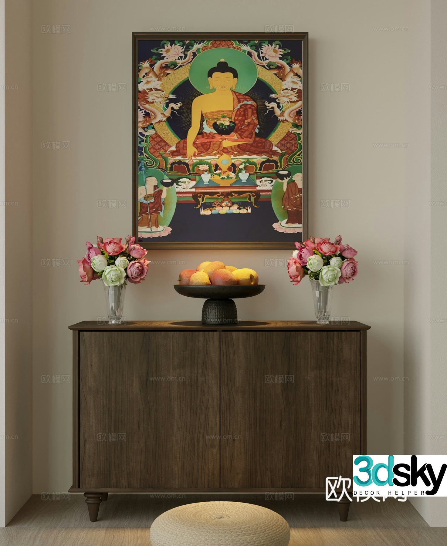 Tibetan Thangka Shakyamuni Buddha 3D model