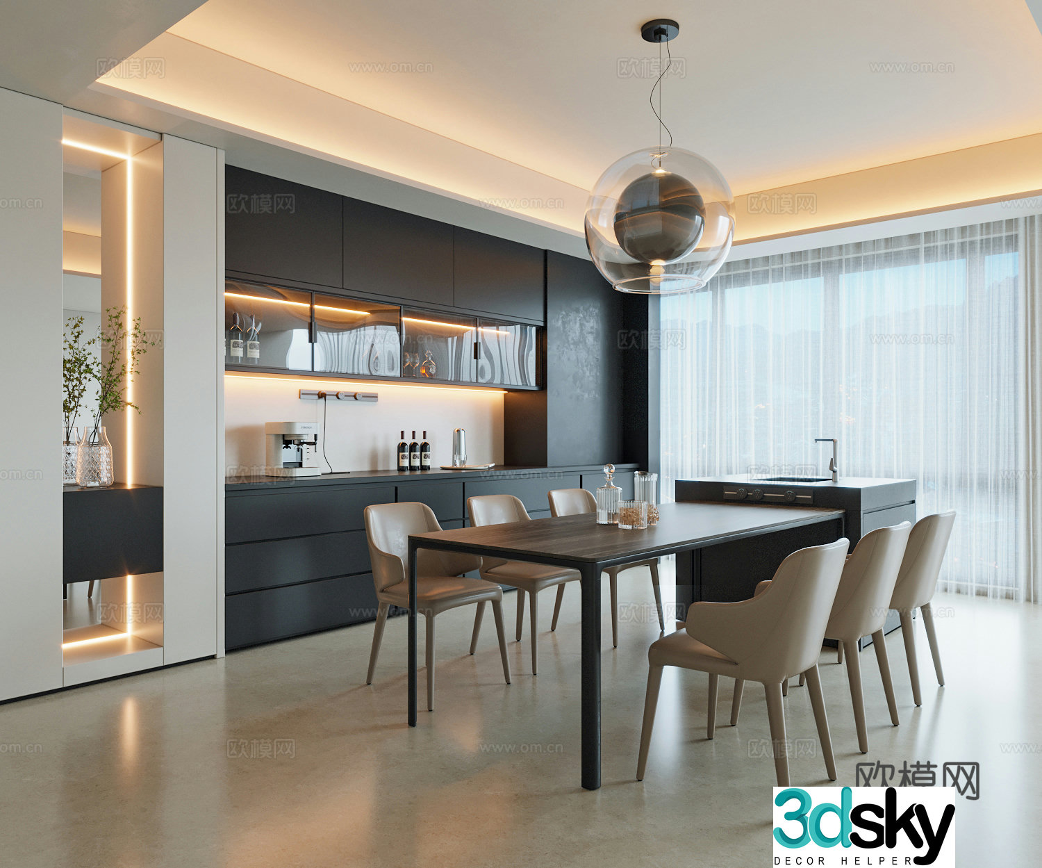 Modern Italian restaurant 3d model