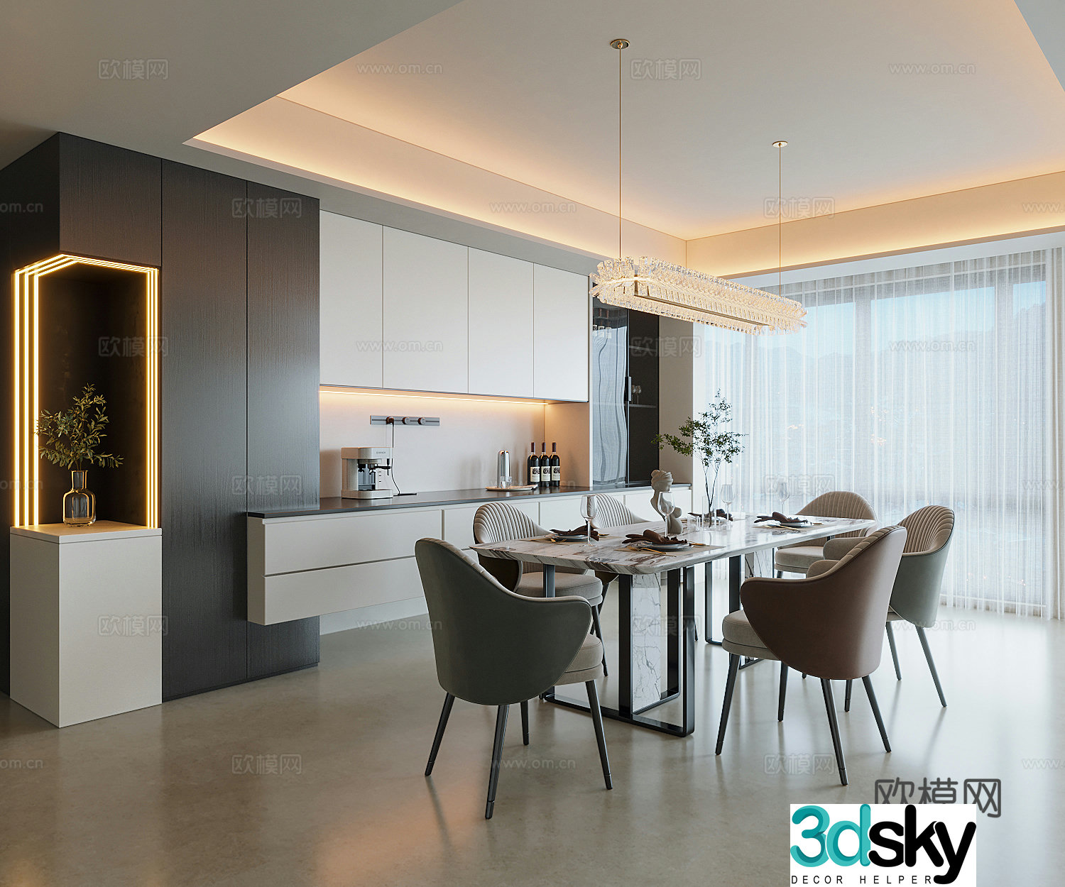 Modern Italian restaurant 3d model