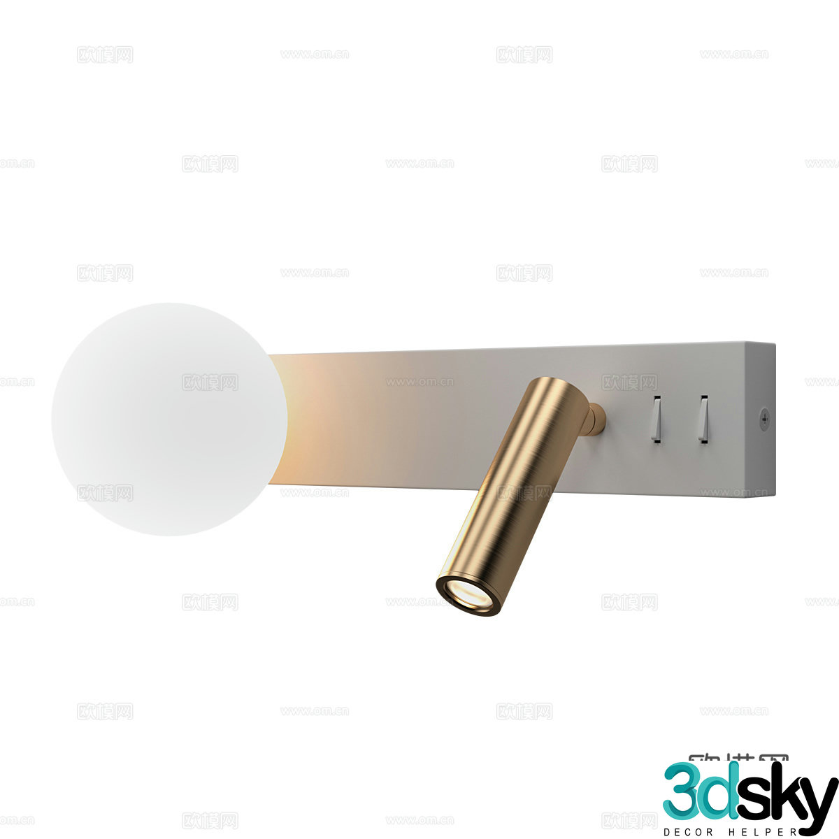 Modern simple and light luxury wall lamp Wall lamp Simple wall lamp Light luxury spherical wall lamp Lamp 3D model