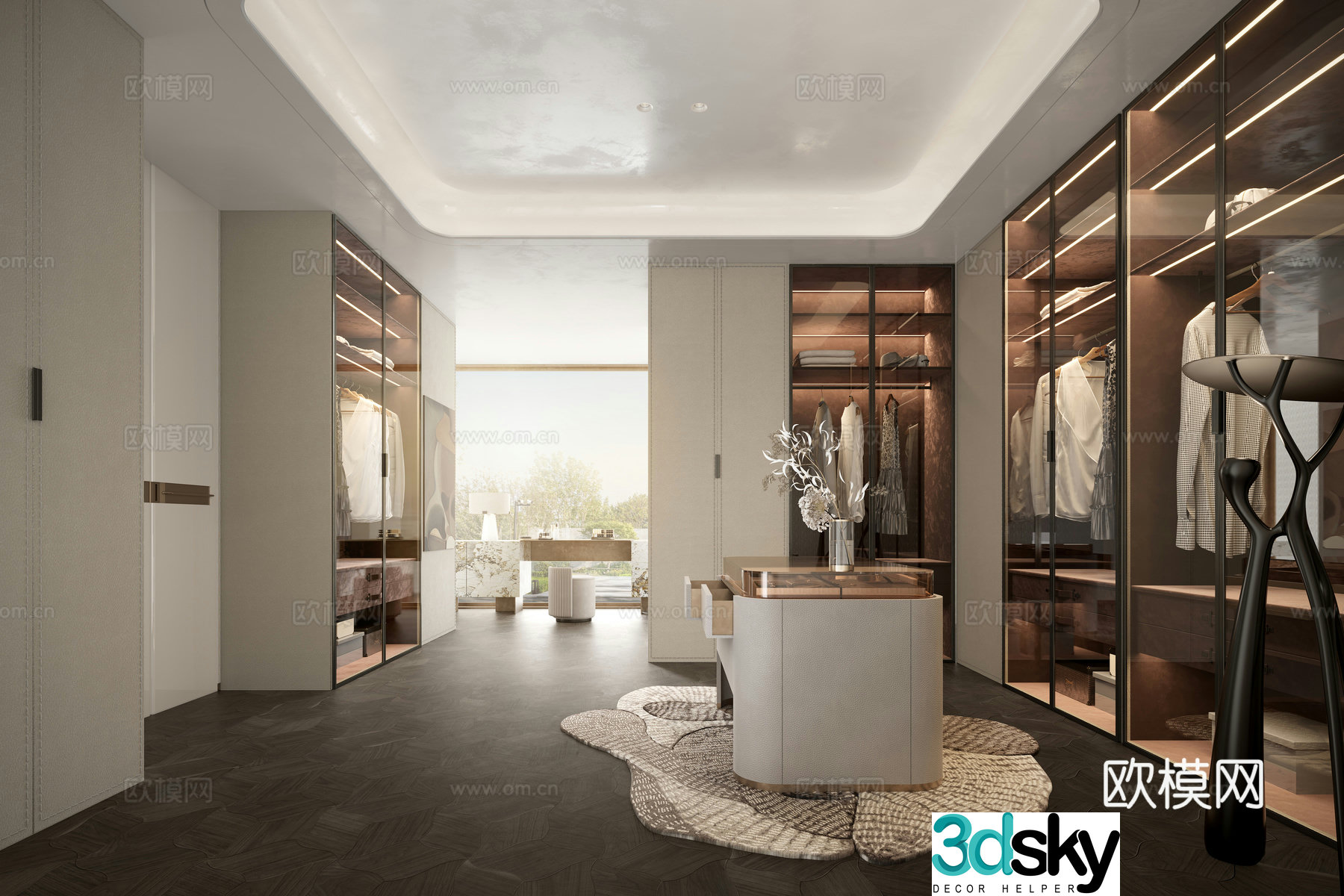 Modern light luxury cloakroom 3D model