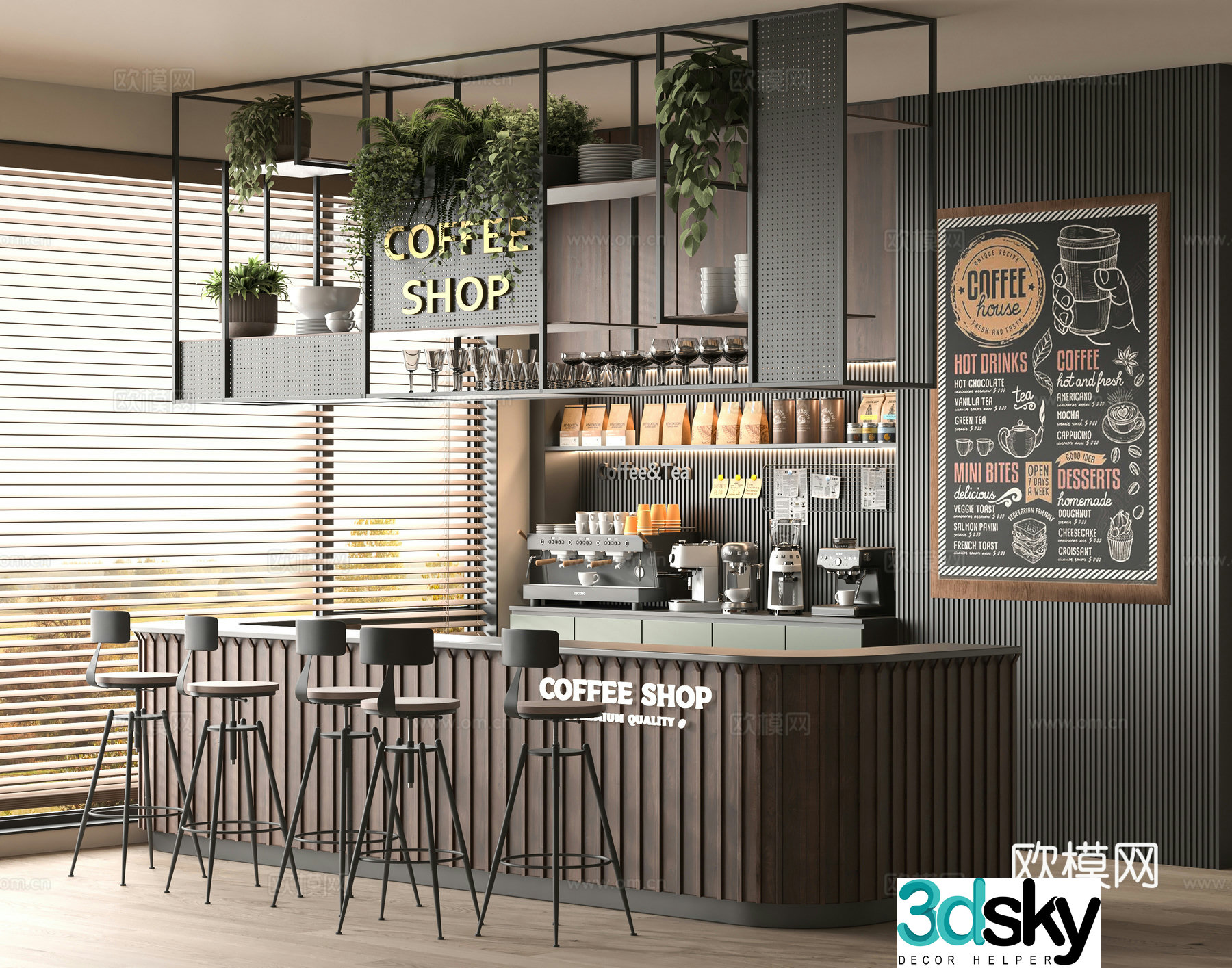 Modern cafe 3d model