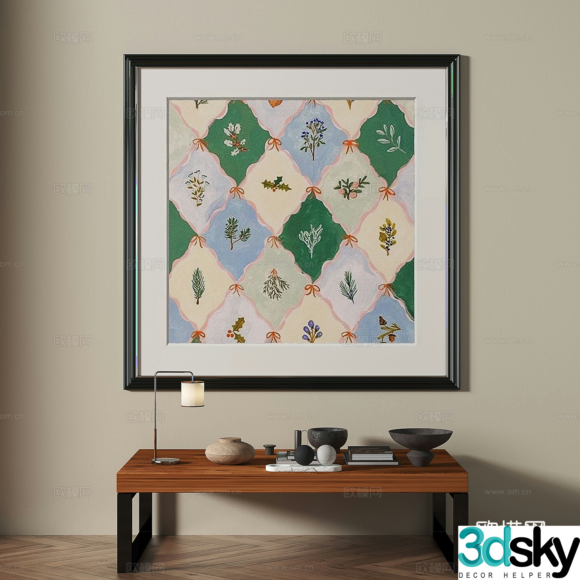 Modern medieval retro decorative painting 3d model