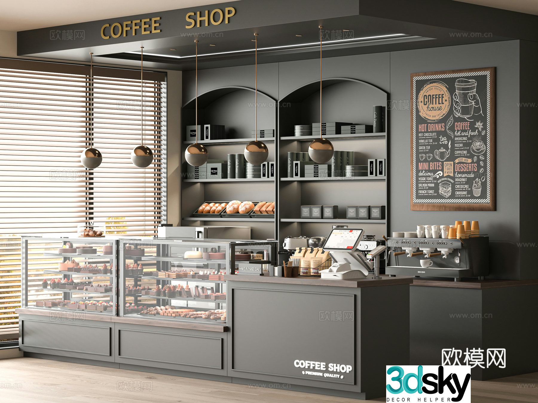 Modern cafe 3d model