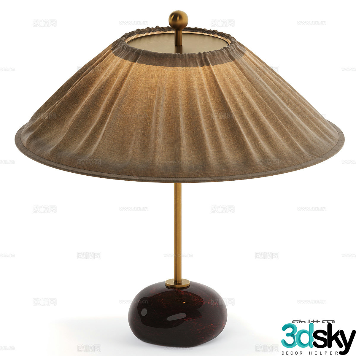 New Chinese style Wasabi fabric table lamp 3D model