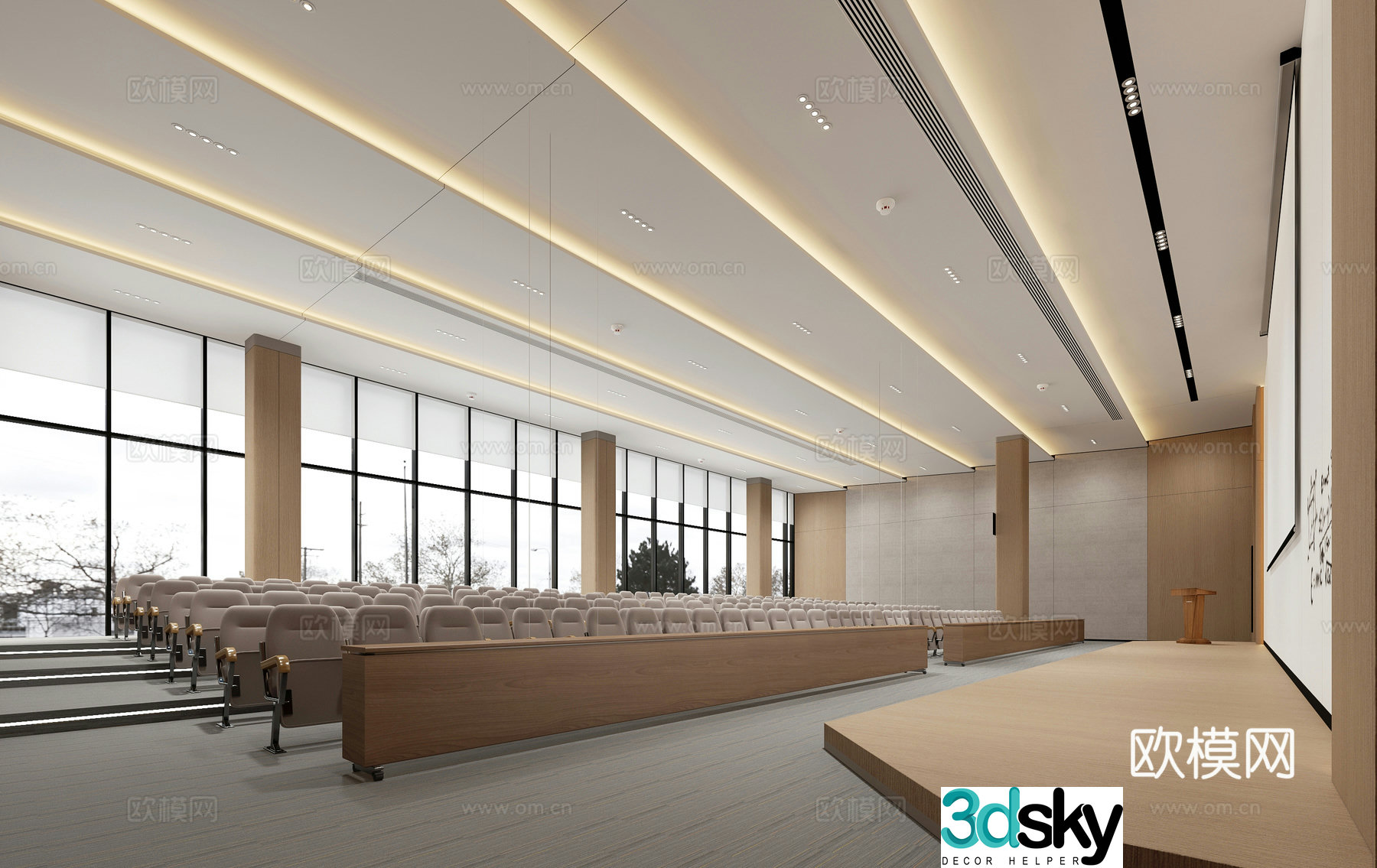 Modern ladder conference room 3d model