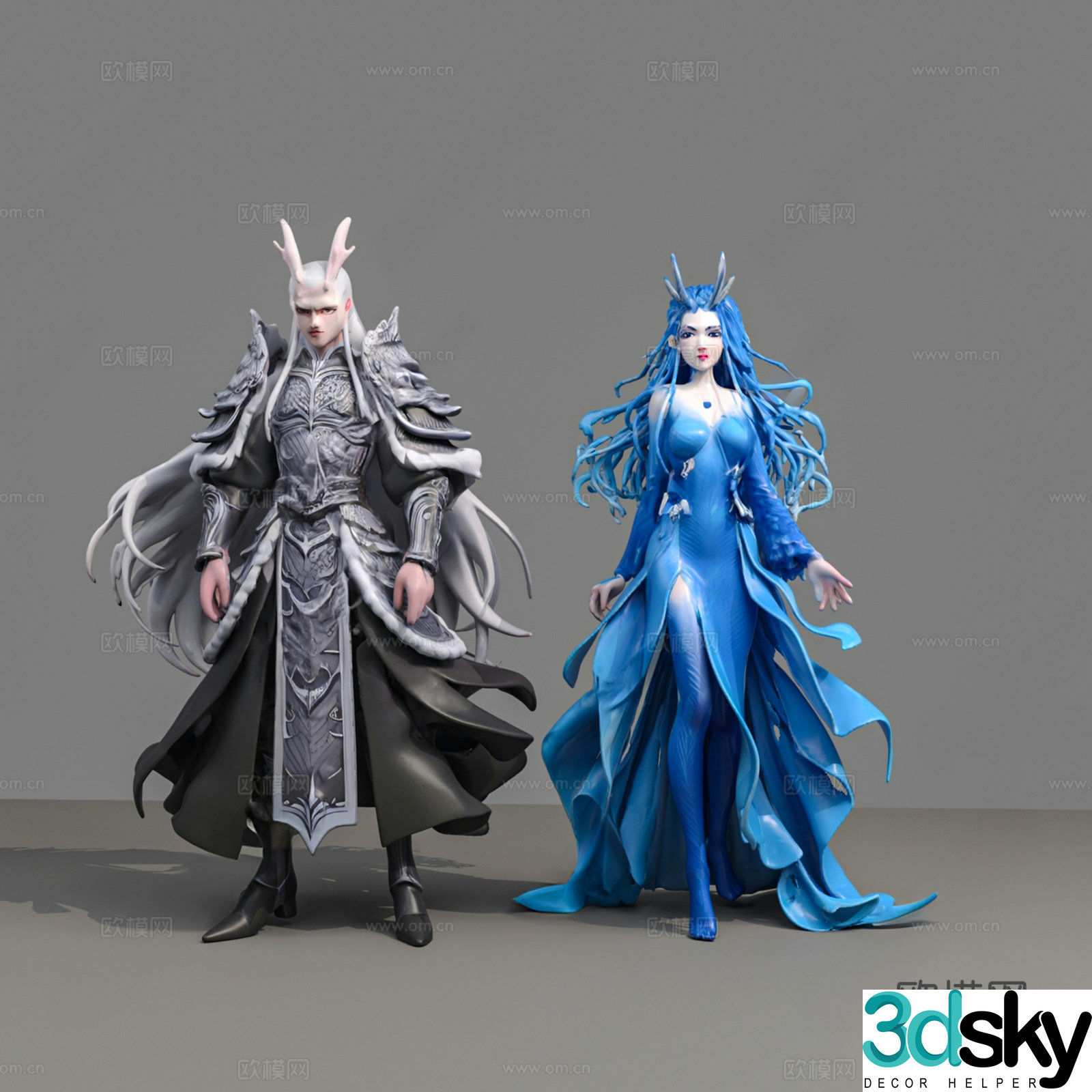 Virtual Character Ao Guang Ao Gui Ornaments Nezha Figure 3D Model