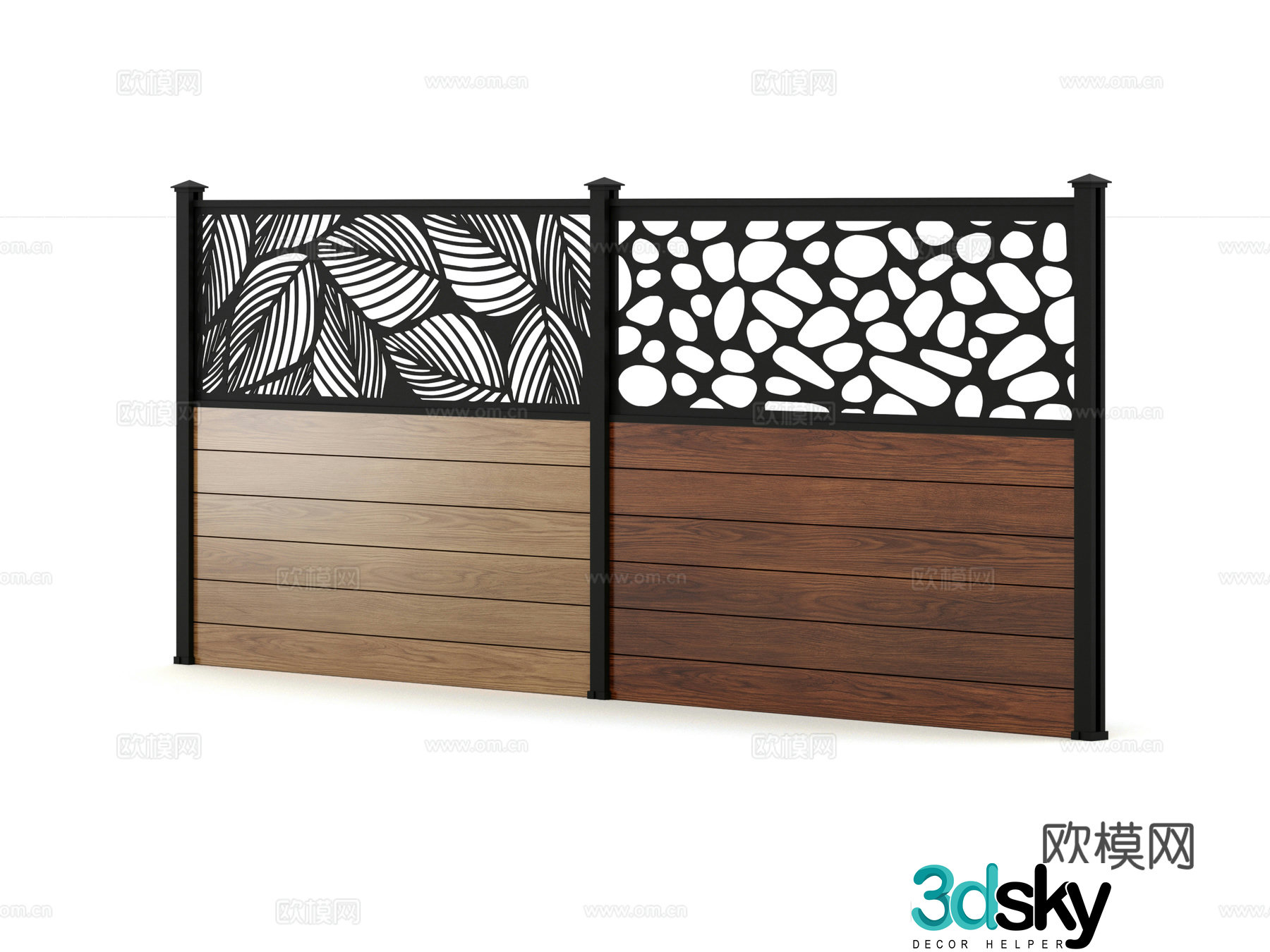 Plastic wood fence anticorrosion wood fence 3d model