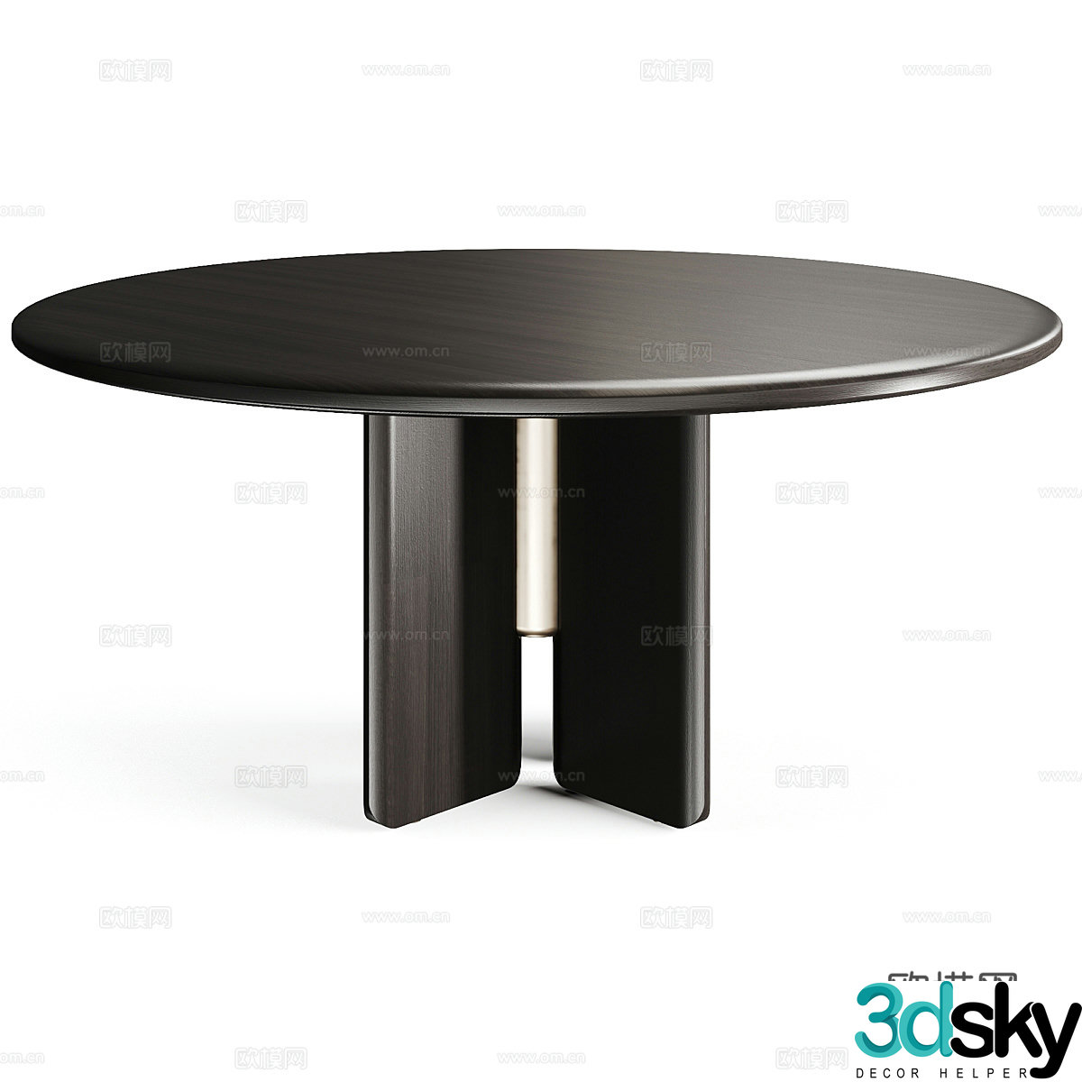 Modern Italian light luxury FAIFO BLCK round dining table 3D model