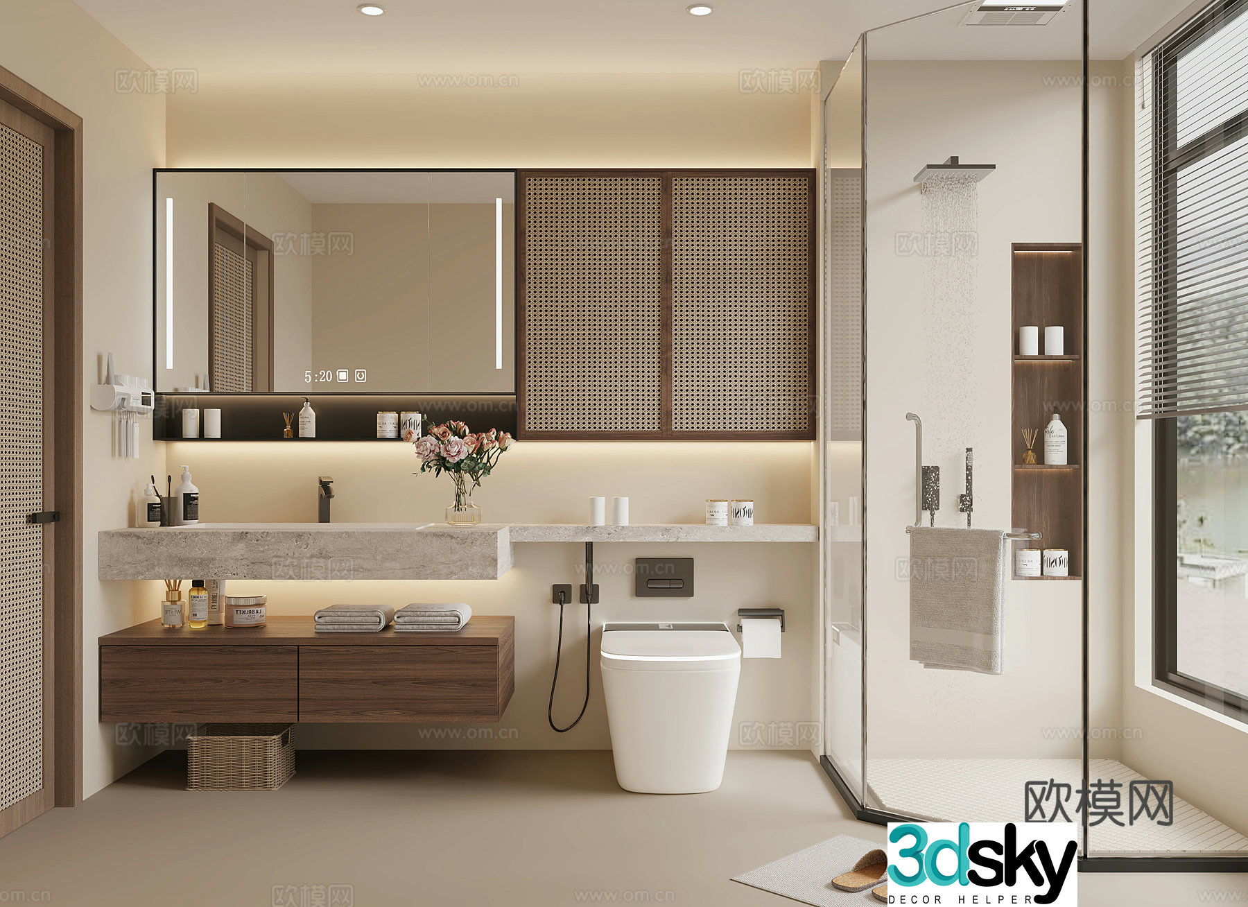 Wasabi Middle Style Bathroom 3D Model