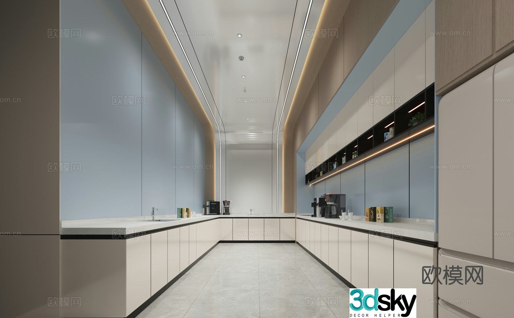 Modern tea room 3d model