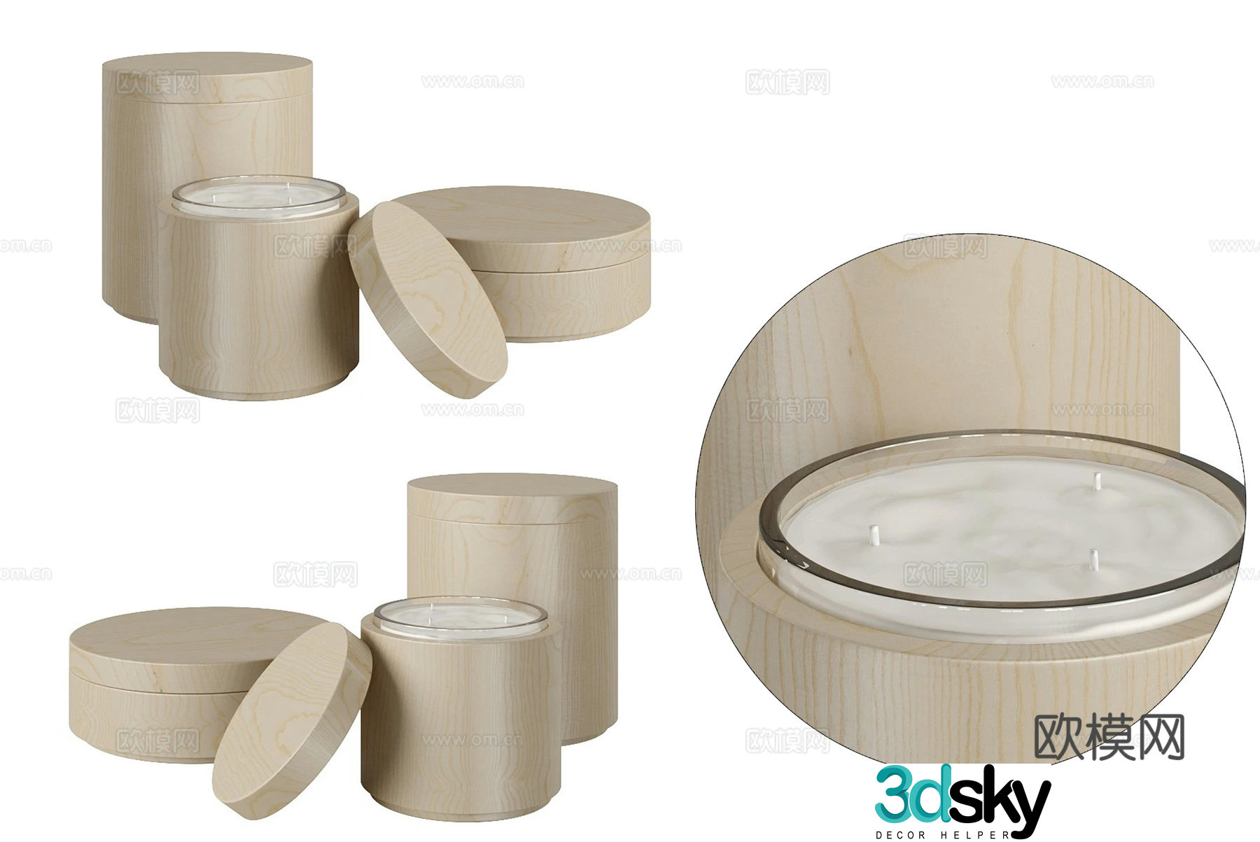 Modern simple candle ornament ornament simple ornament candle 3d model