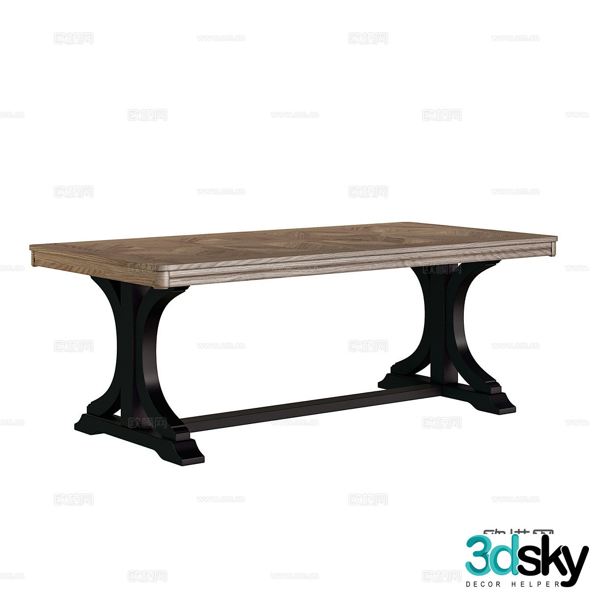 American simple dining table dining table simple dining table 3d model