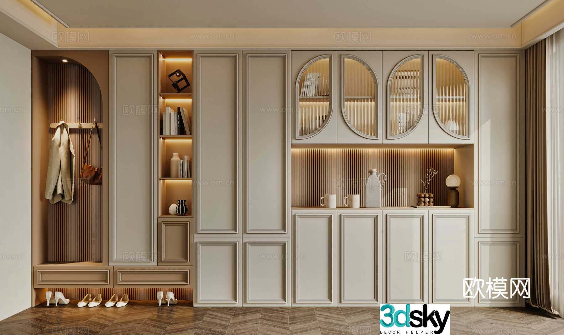 French shoe cabinet 3d model