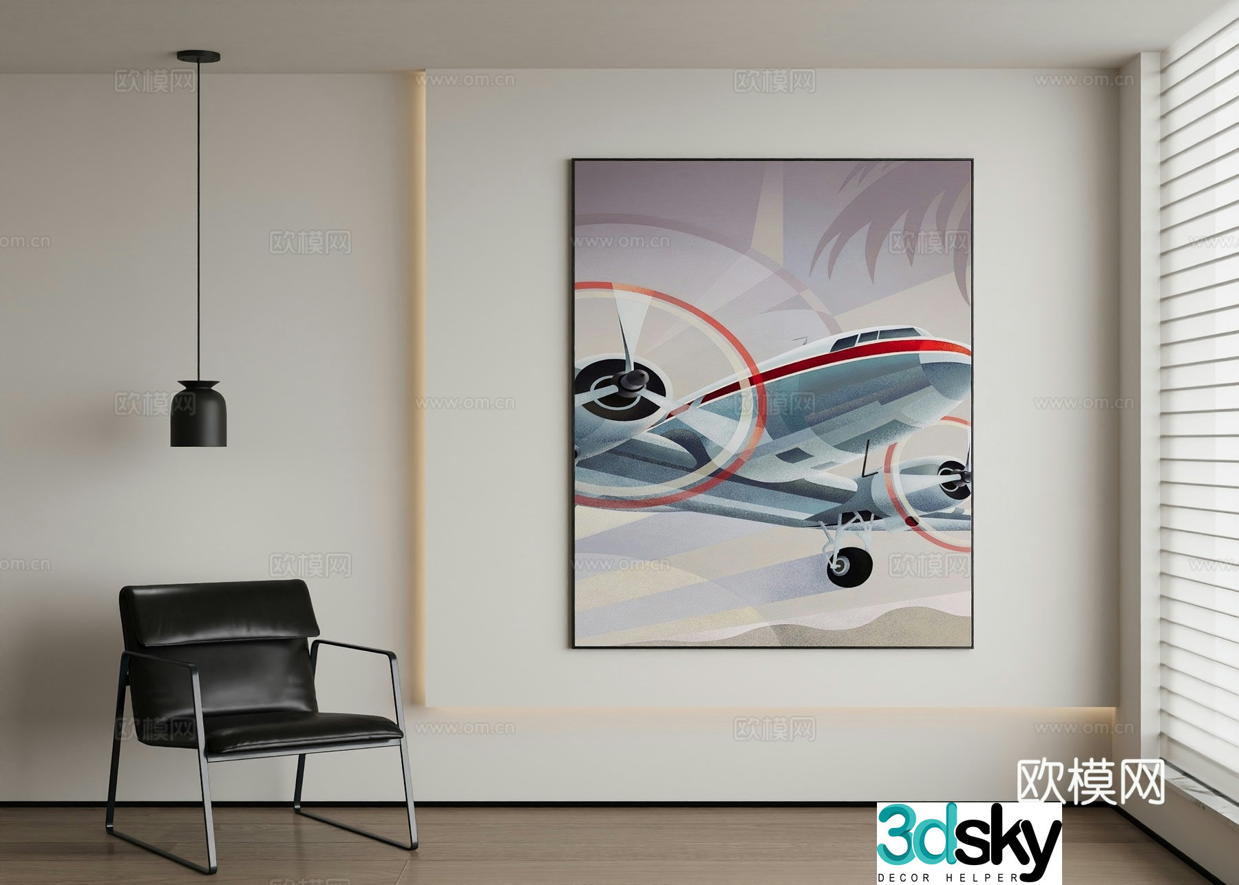 Modern decorative painting 3d model