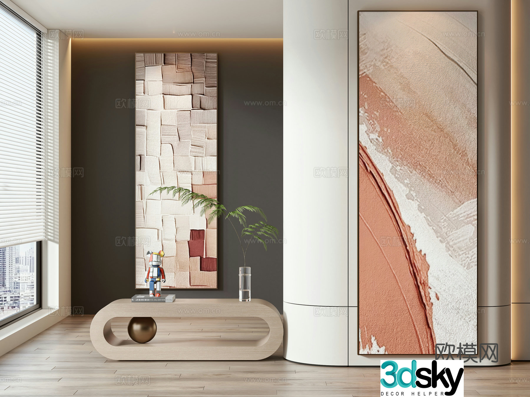 Modern hanging painting decorative painting 3d model
