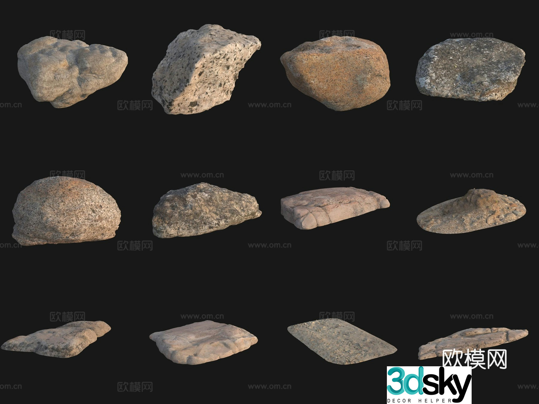Rock big stone 3d model