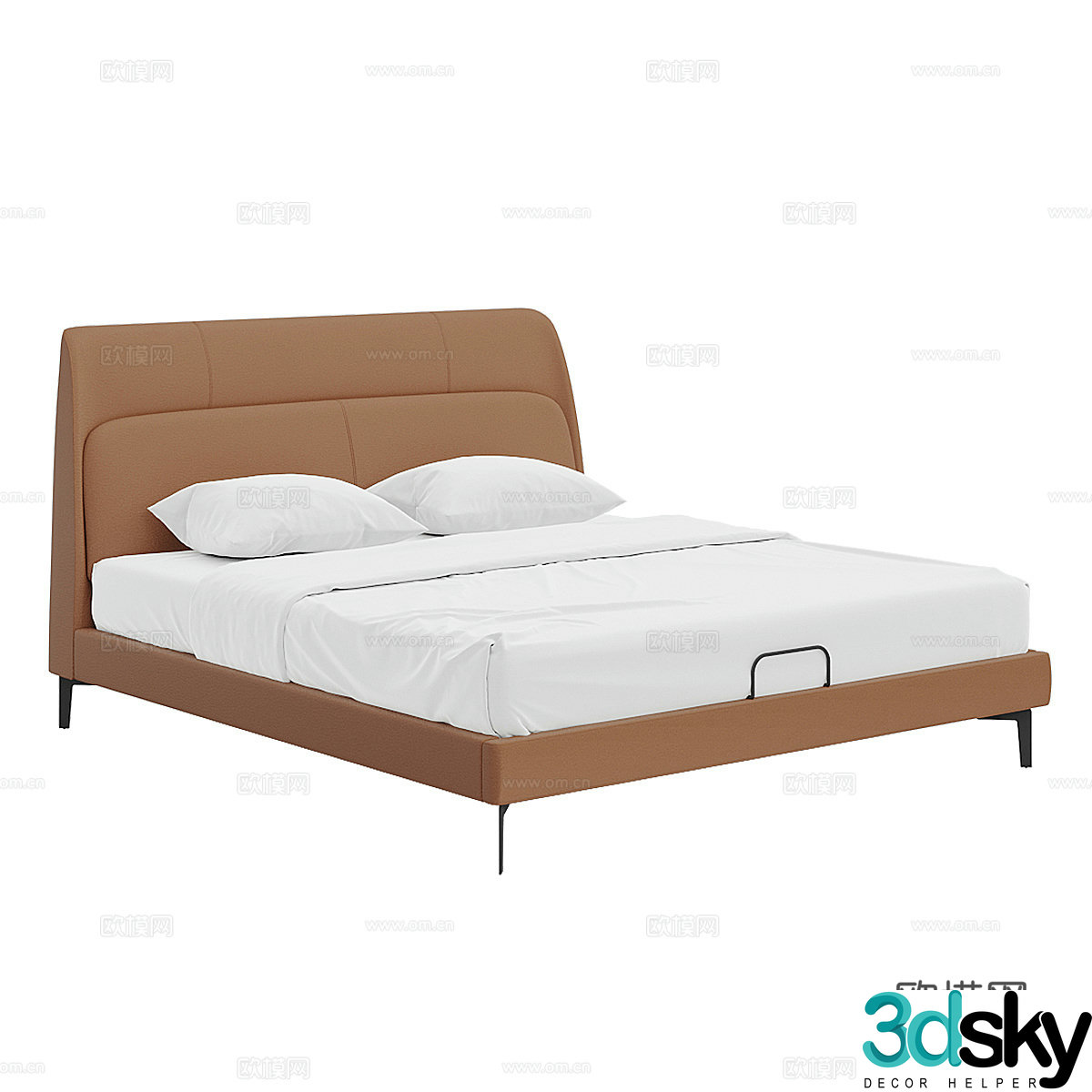 Nordic simple double bed double bed simple double bed living room bed 3d model
