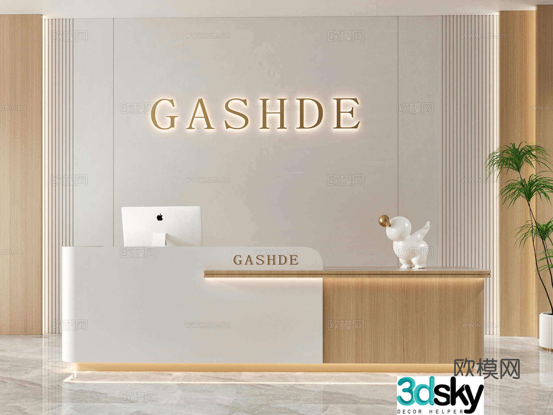 Modern front desk Company front desk B&B and B&B Beauty salon front desk Bar front desk Hotel front desk 3D model