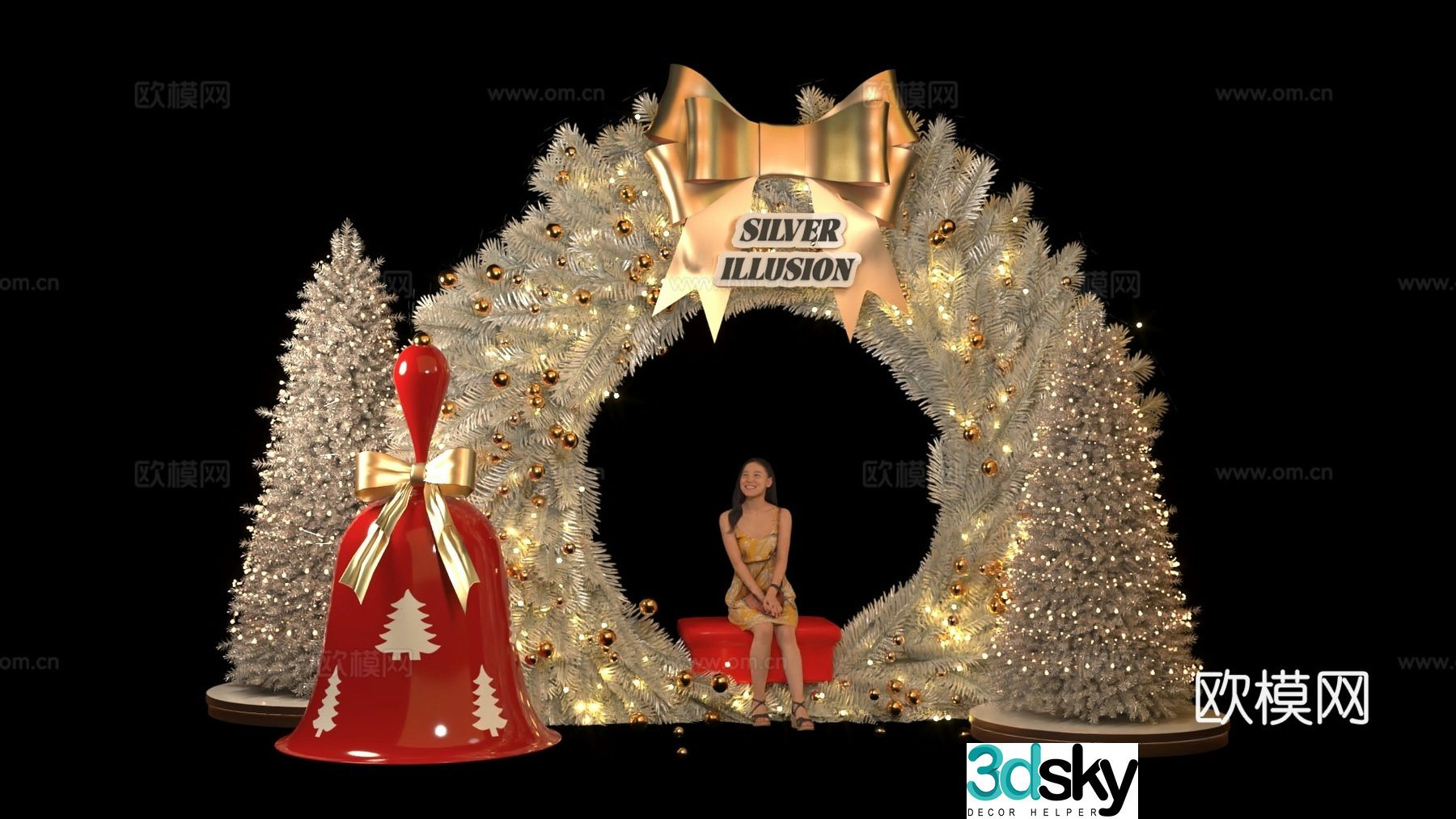 Christmas photo check-in event decoration 3d model