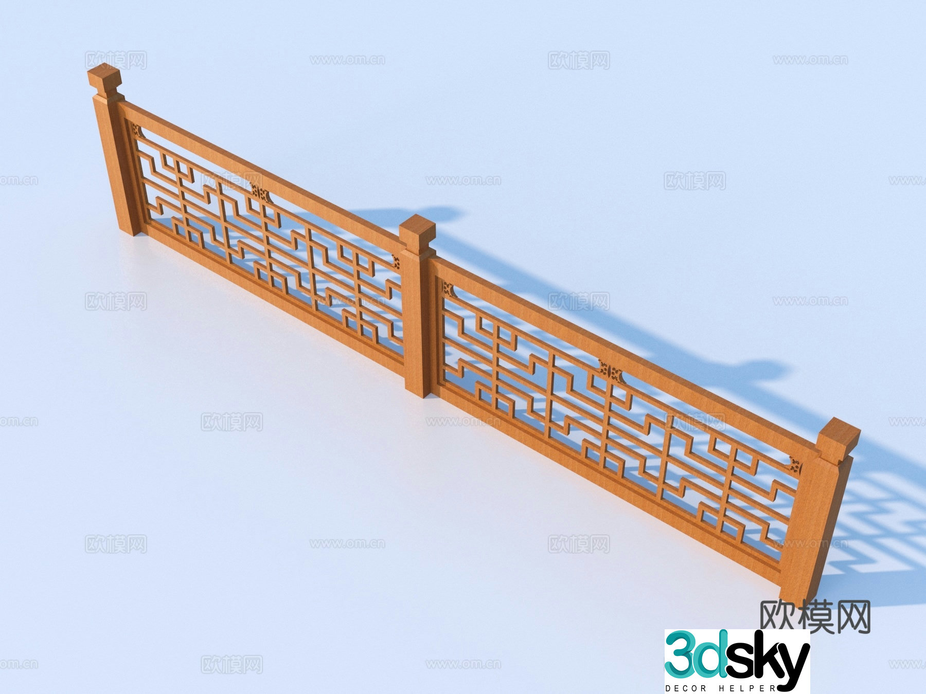 Fence Guardrail Railing 3d Model