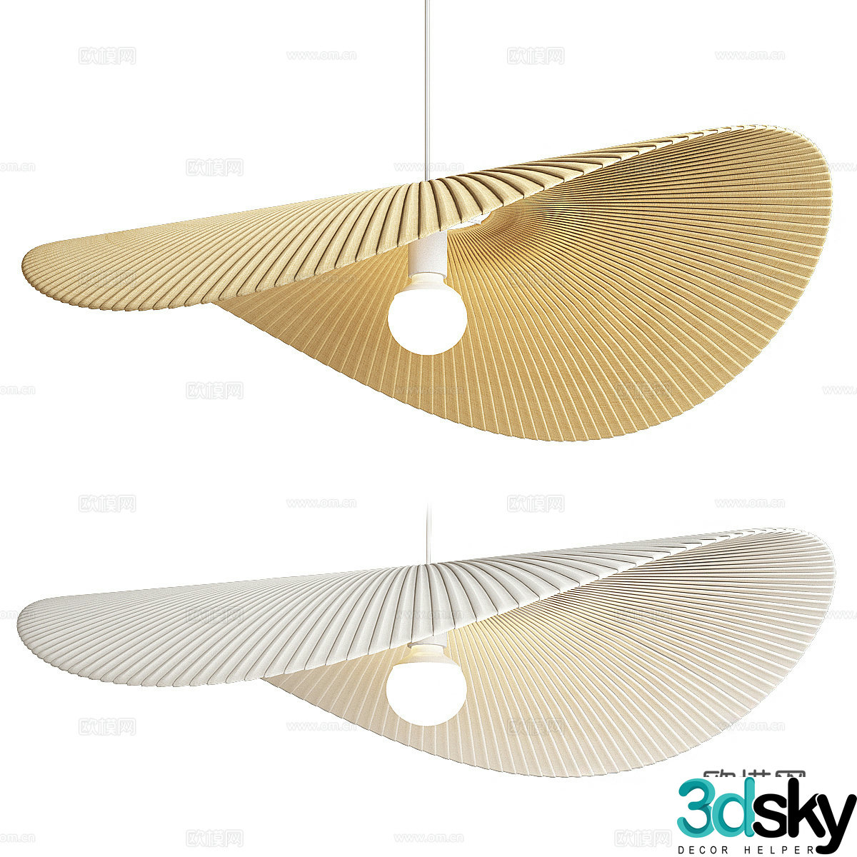 Straw Fabric Pendant Light 803d Model