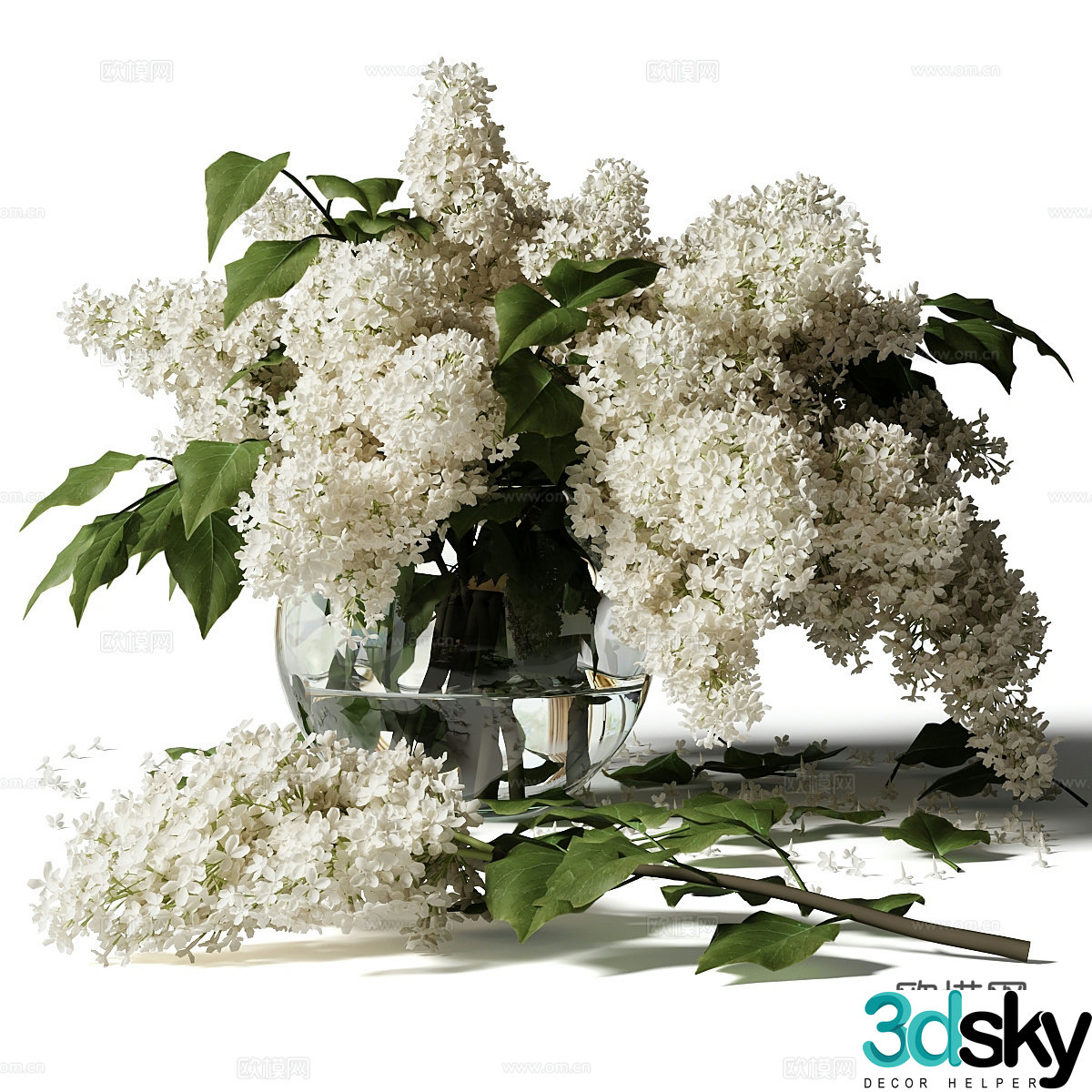 Modern vase flower art 3d model