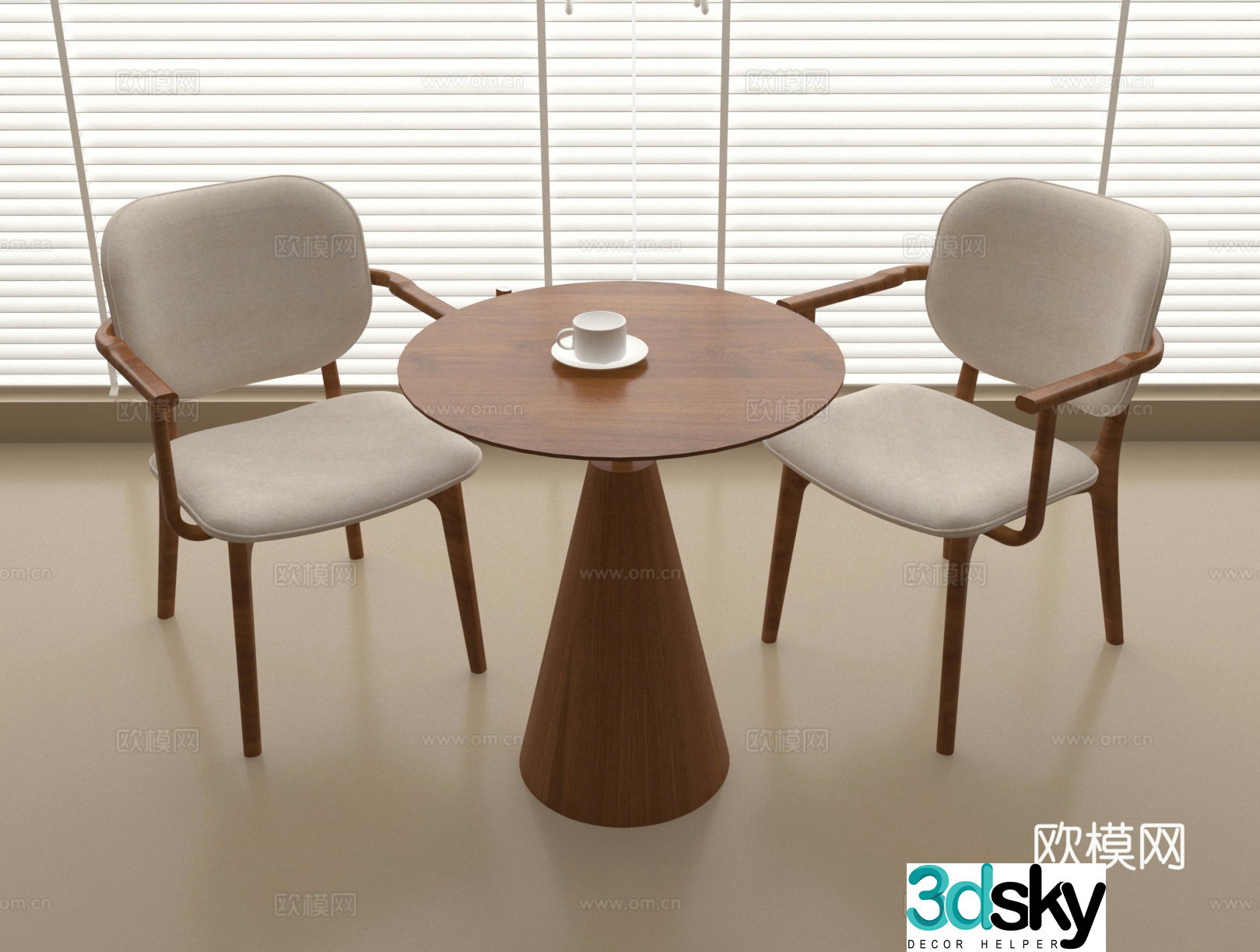 Leisure chair single chair coffee table 3d model