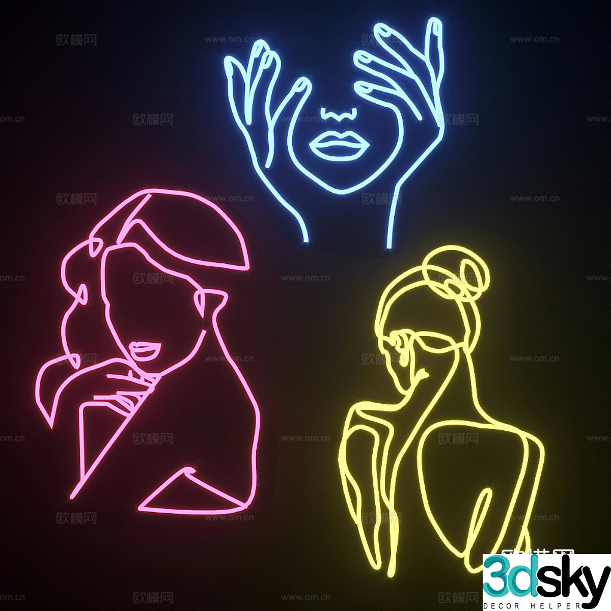 Neon light 3d model