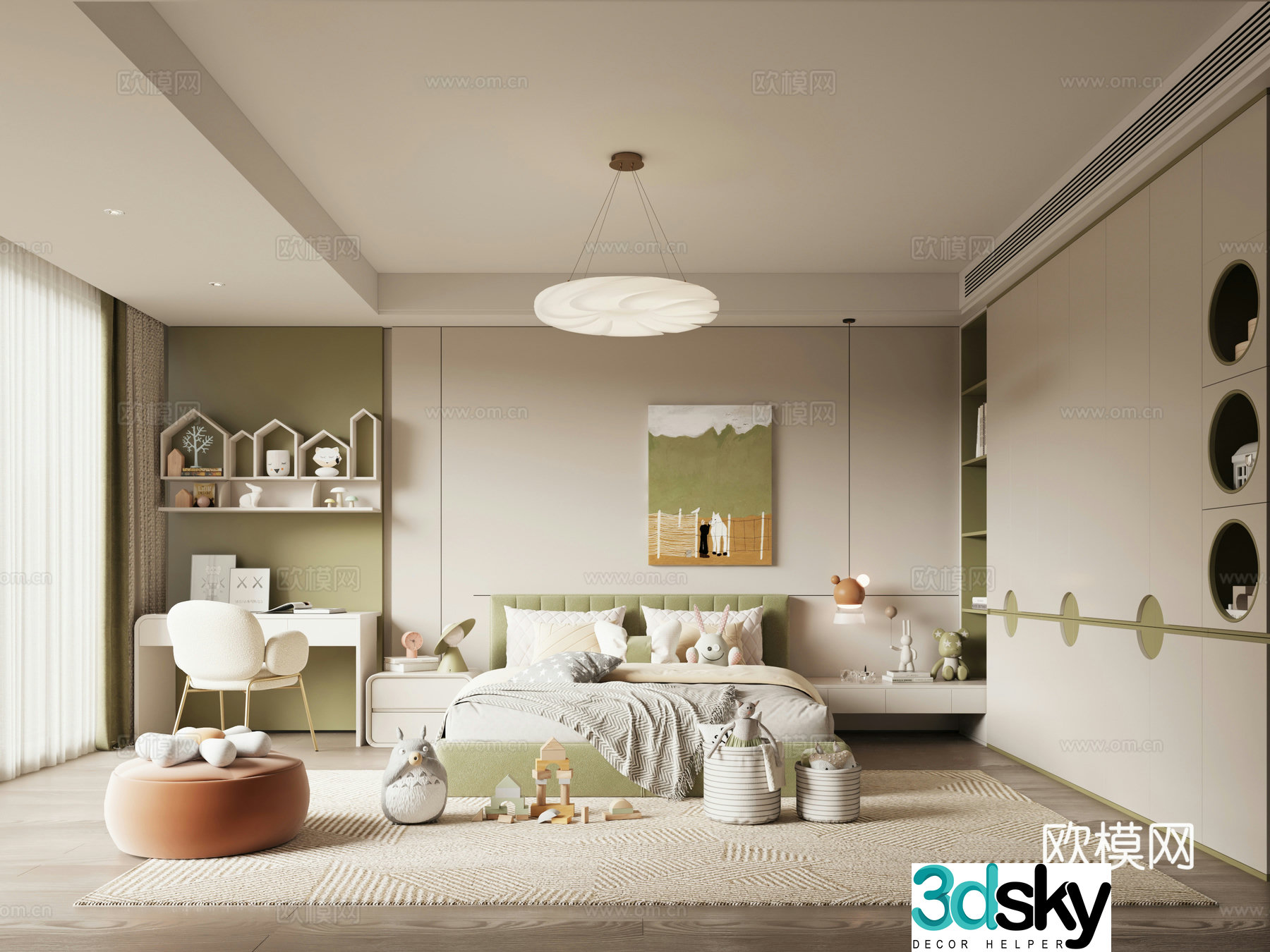 Modern children’s room 3d model
