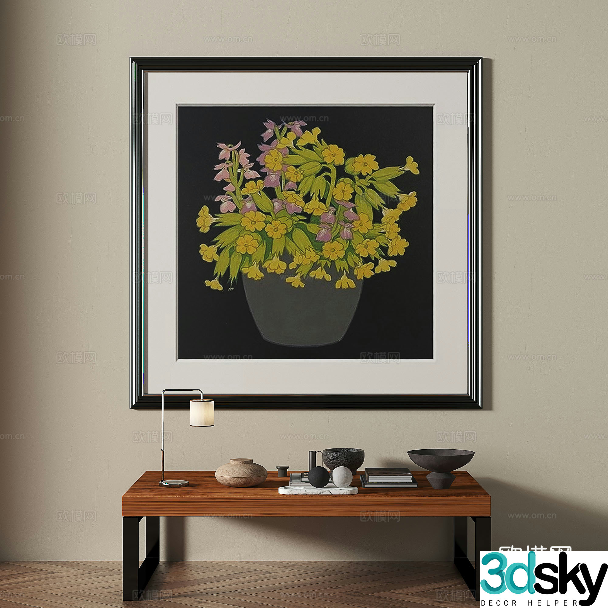 Modern medieval retro decorative painting 3d model