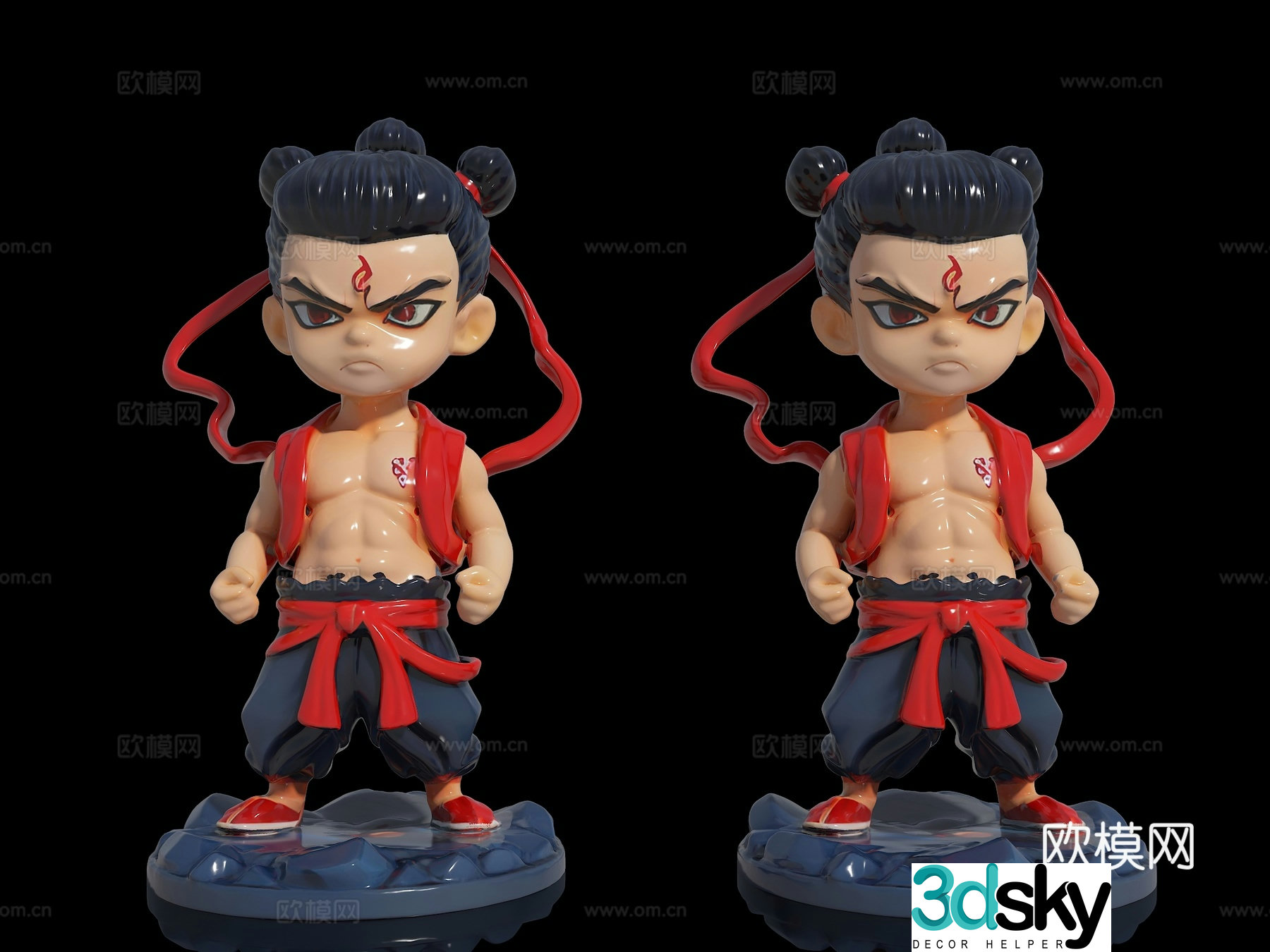 Nezha figure Nezha ornaments Cartoon toy Cartoon doll Q board Nezha figure ornaments 3D model
