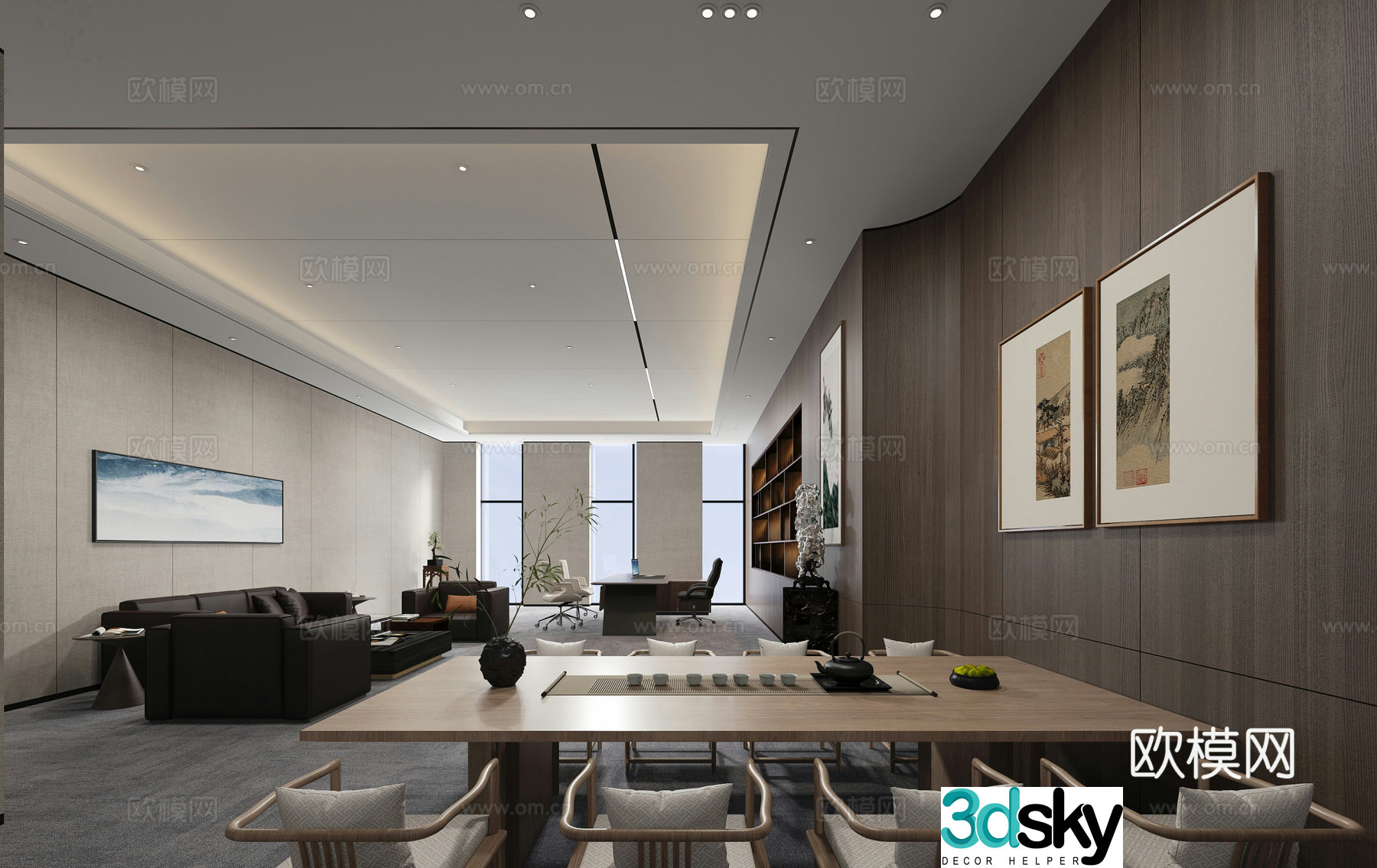 Modern manager room 3d model
