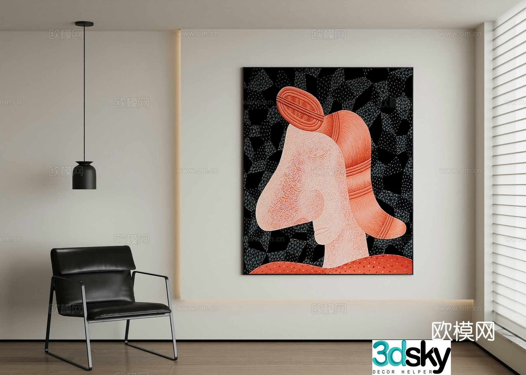 Modern decorative painting 3d model