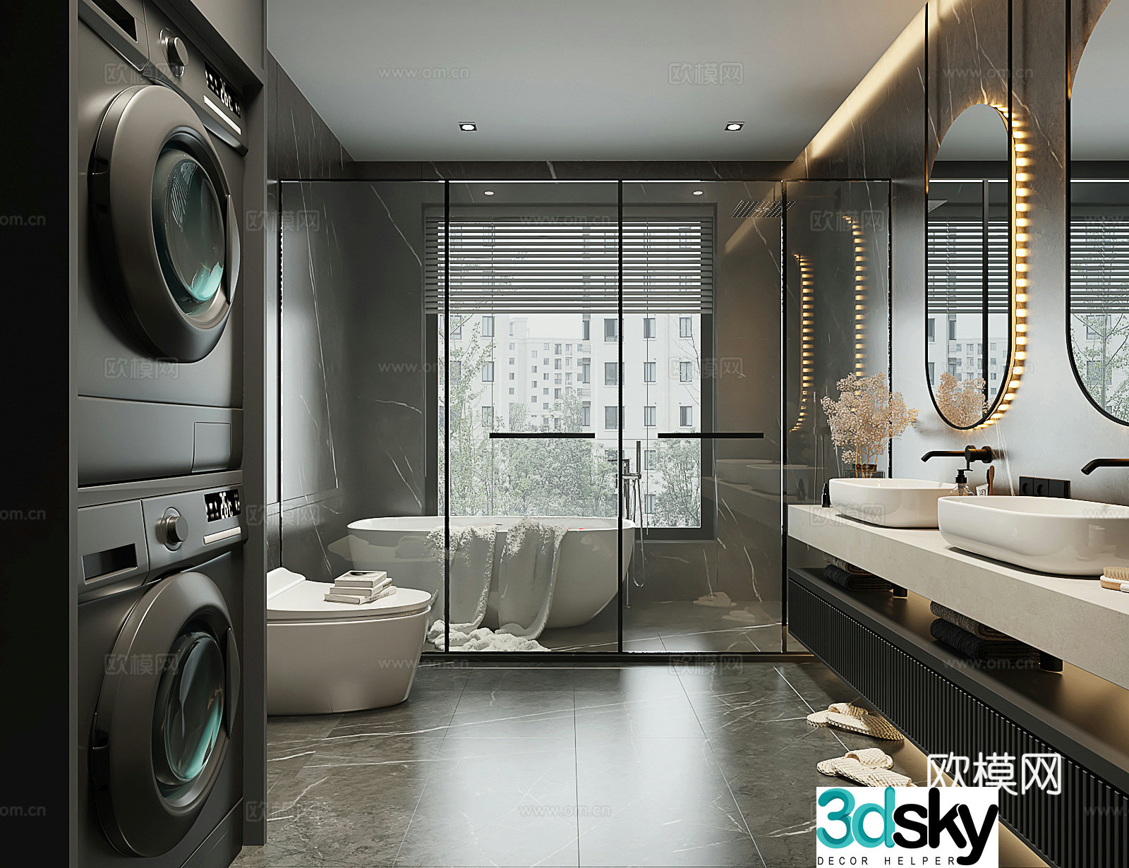 Modern high-end bathroom 3d model