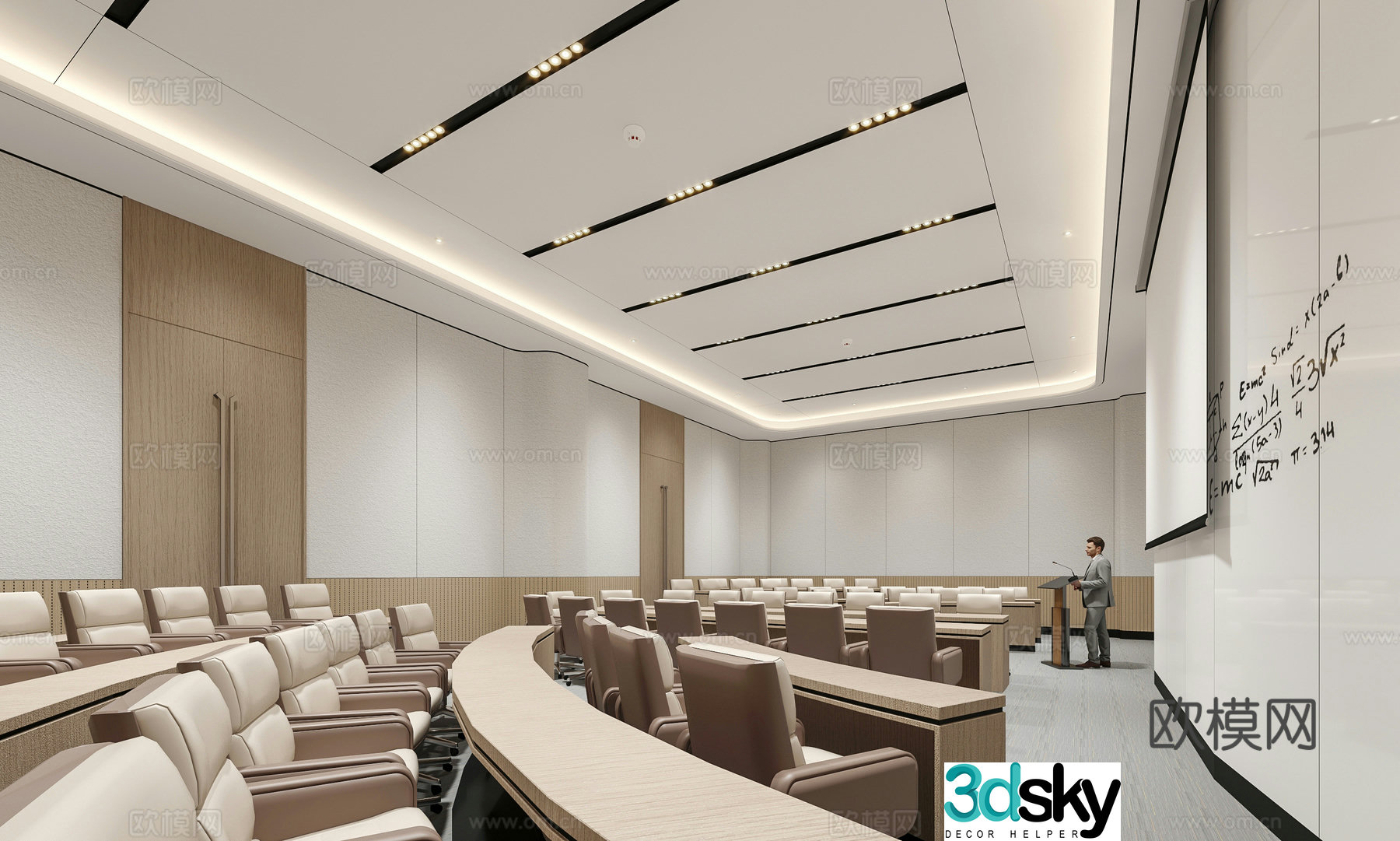 Modern large conference room 3d model