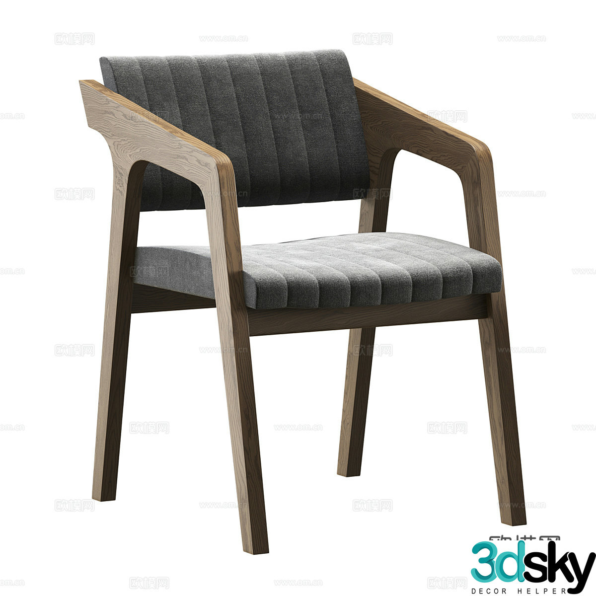 Nordic simple single chair chair simple chair living room chair study chair 3d model