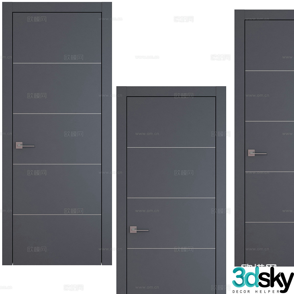 Modern minimalist room door Door Simple door Bedroom door Single door 3D model