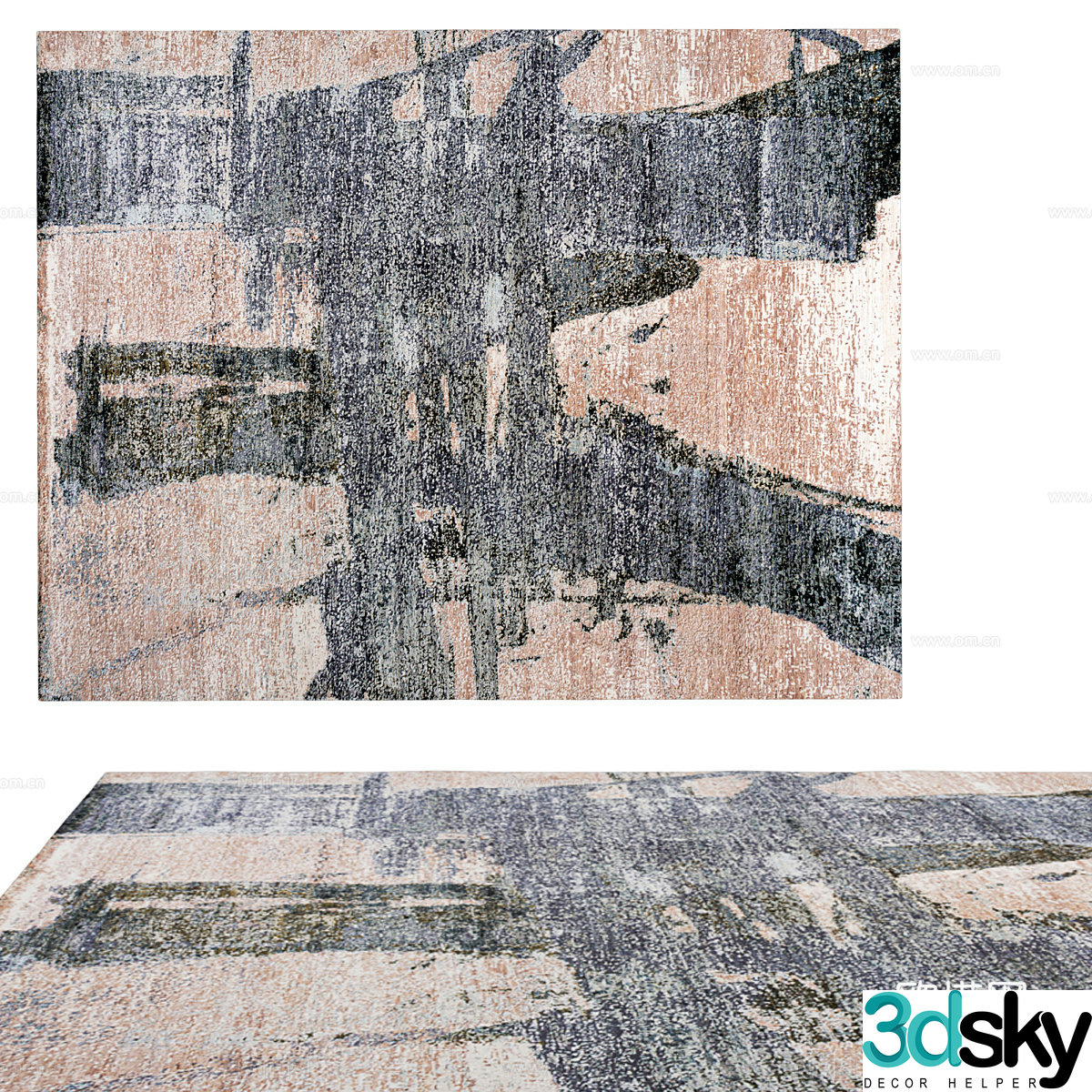 New Chinese style simple carpet carpet Simple carpet 3d model