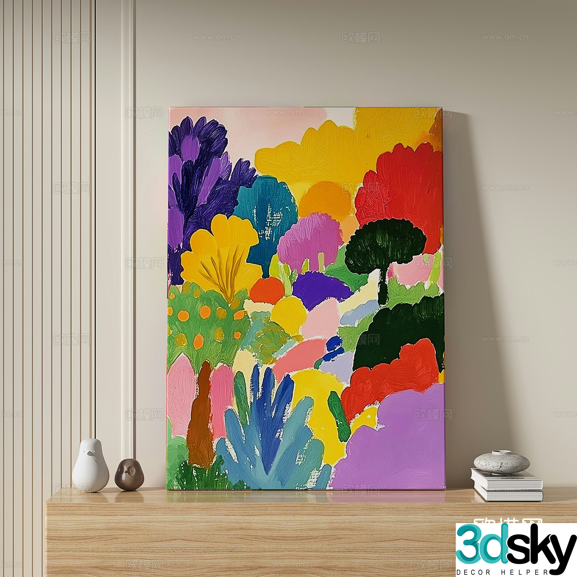 Modern minimalist abstract decorative painting 3d model