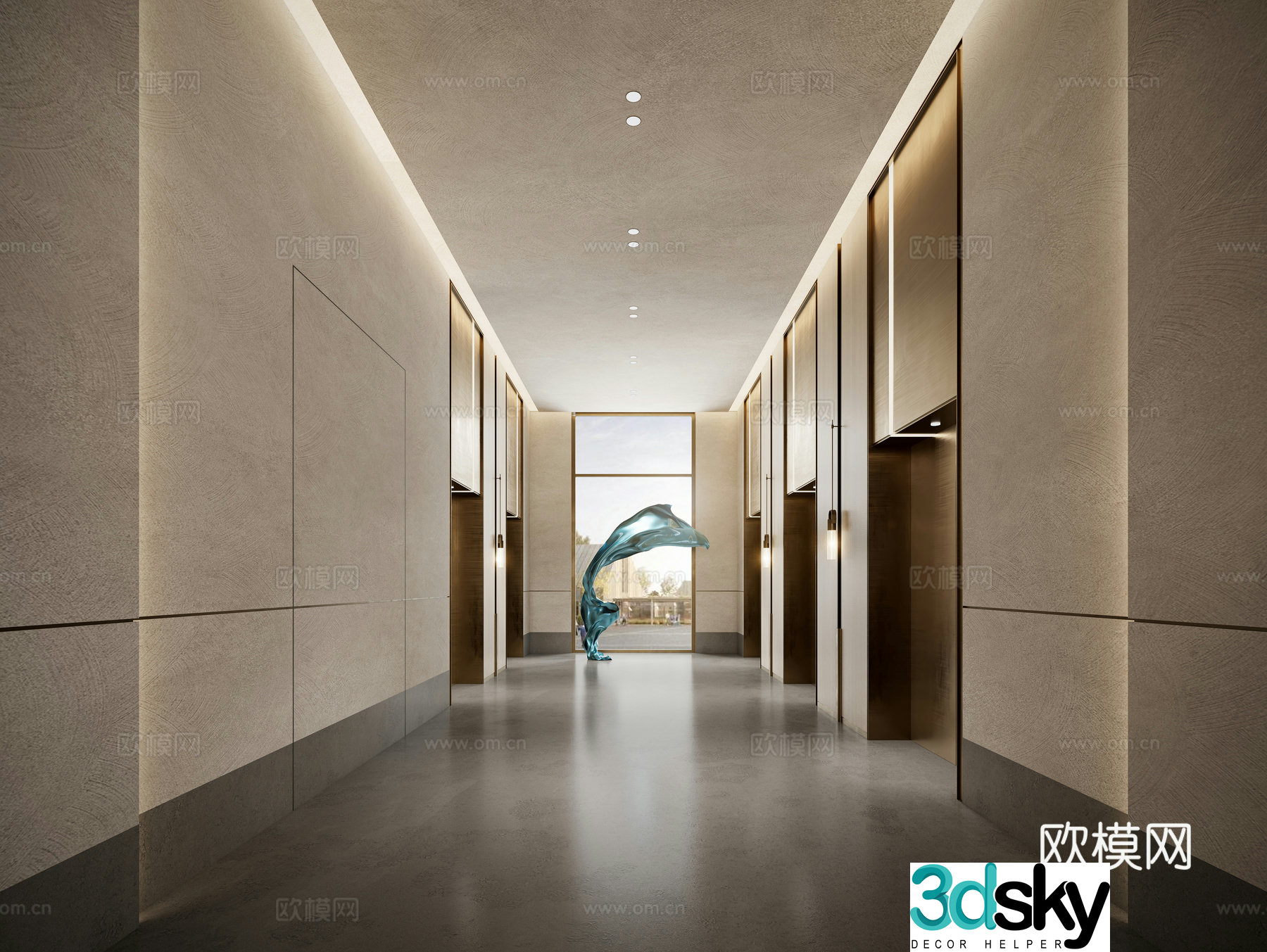 Elevator hall 3d model