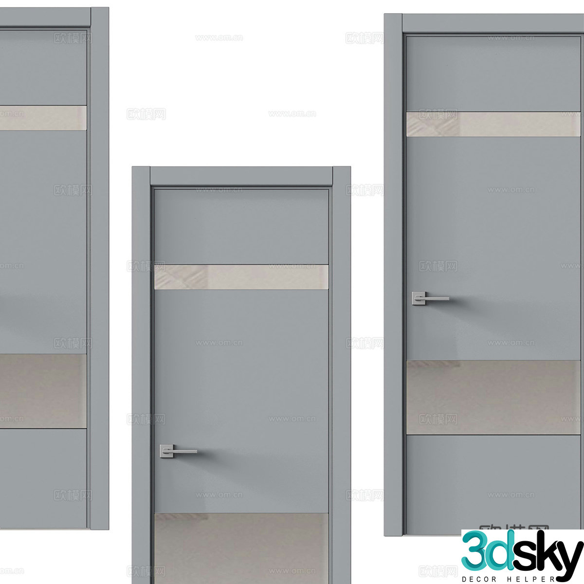 Modern simple single door bedroom door room door simple door 3d model