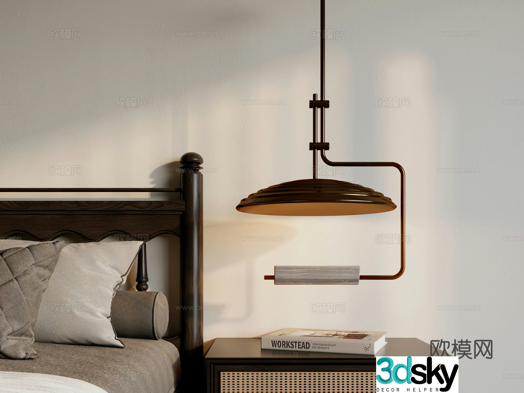 3D model of medieval style bedside chandelier