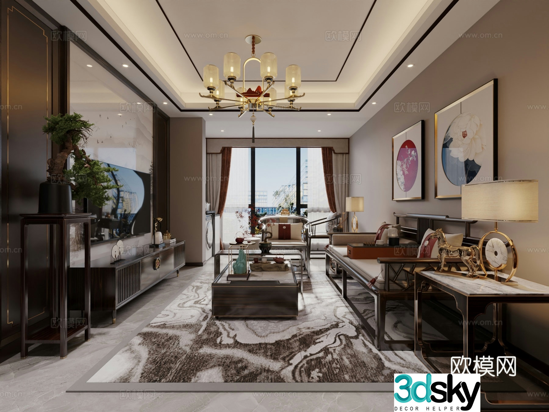 New Chinese living room 3D model